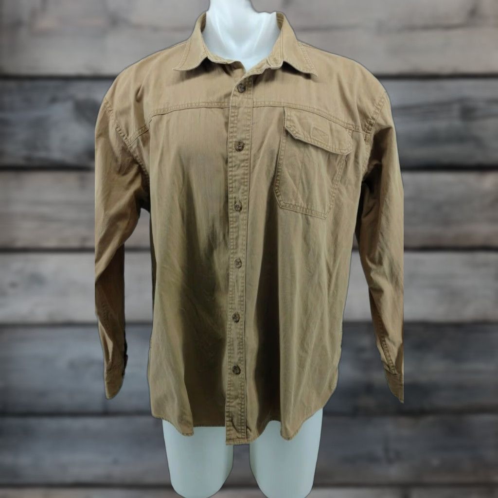 Vintage Mens Cabela's Khaki Tan Long Sleeve Button Up Down Shirt XL Size US XL / EU 56 / 4 - 1 Thumbnail