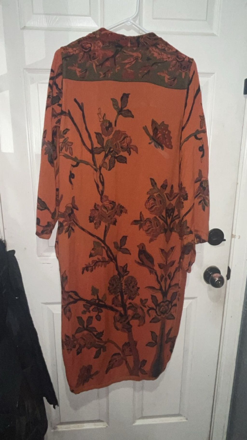The Unbranded Brand Women's Unbranded Orange & Navy Floral Cardigan Size M / US 6-8 / IT 42-44 - 4 Thumbnail