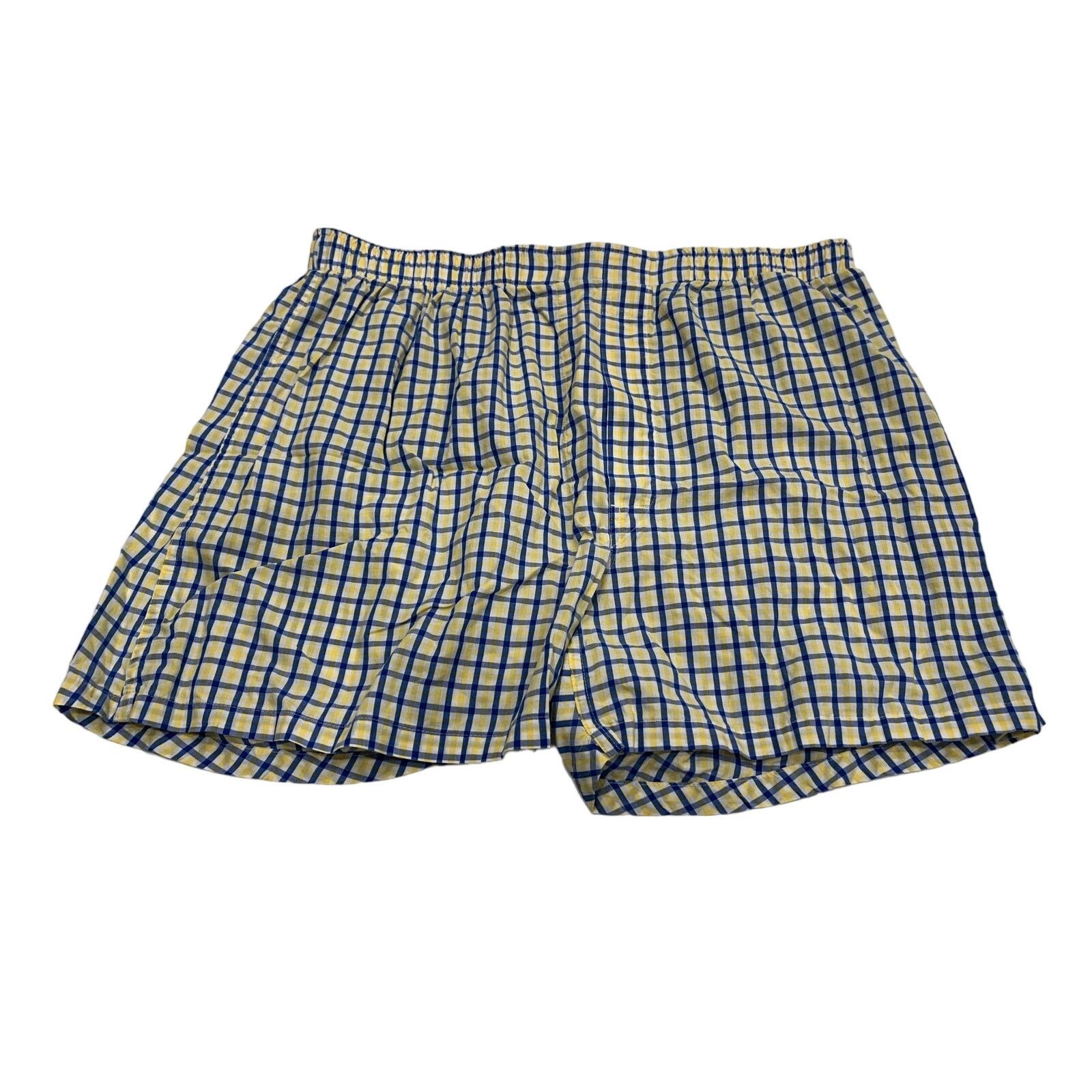 Brooks Brothers 7-42 BROOKS BROTHERS Men's Boxers Cotton Blue/Yellow Large Size 34 - 1 Thumbnail