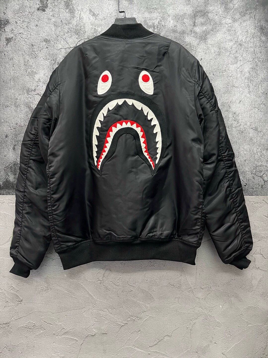 Bape Bape MAX1 Shark Flight Jacket Black L New Rare Size US L / EU 52-54 / 3 - 2 Thumbnail