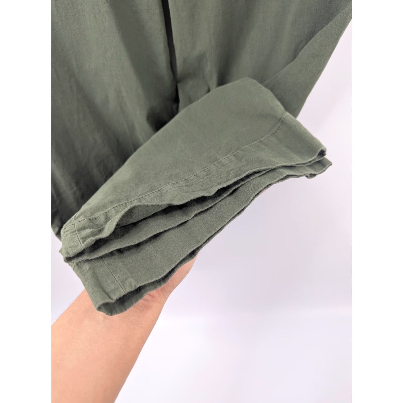 J.Crew J. Crew Pants Women's 28 Lizzie Wide Leg Olive Green Re-Imagined Utility Trouser Shirt? Size 28" / US 6 / IT 42 - 3 Thumbnail