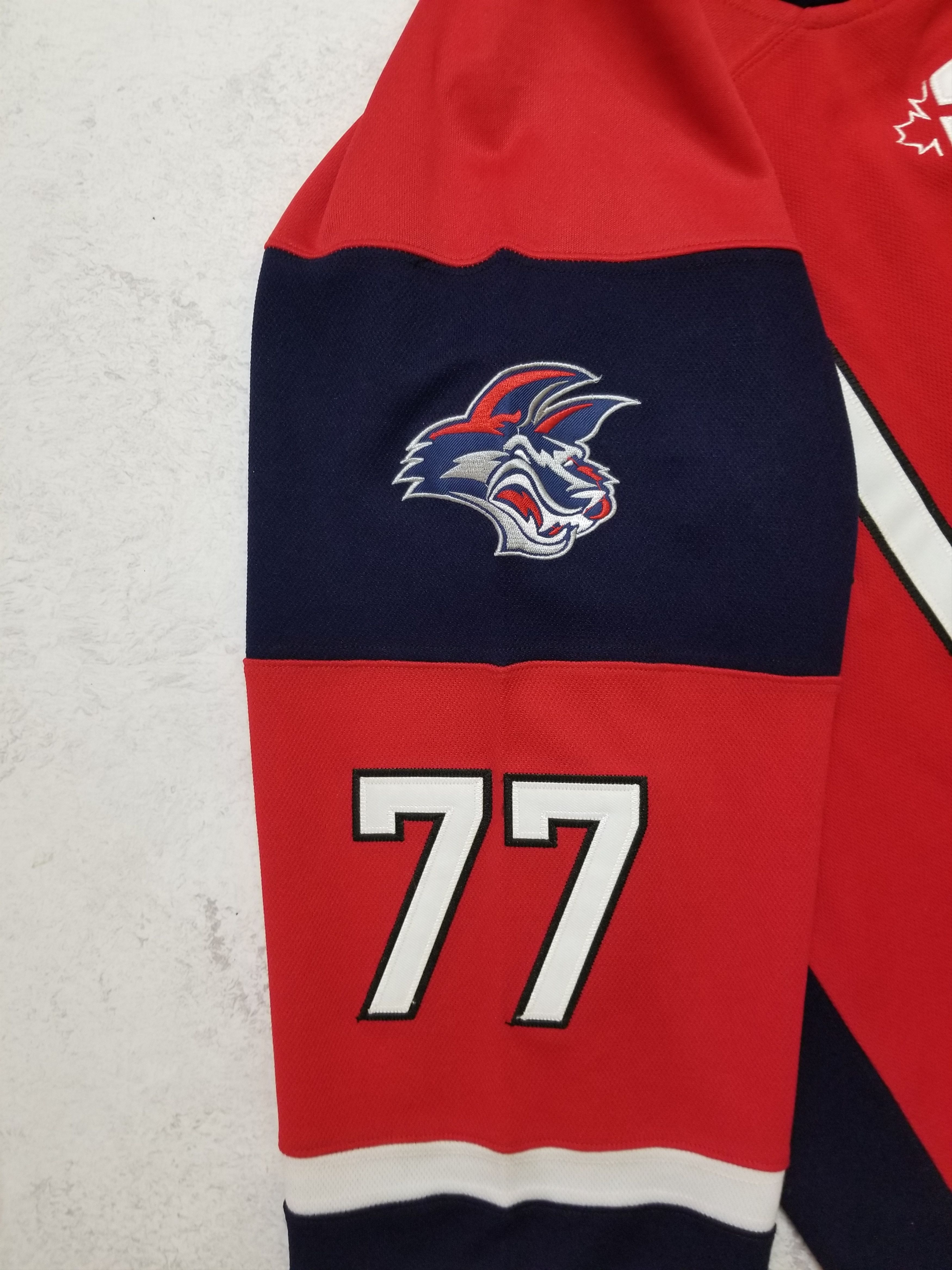 Other Ben Blood Elmira Jackals Hockey ECHL Stitched Sewn Jersey Size US L / EU 52-54 / 3 - 18 Thumbnail