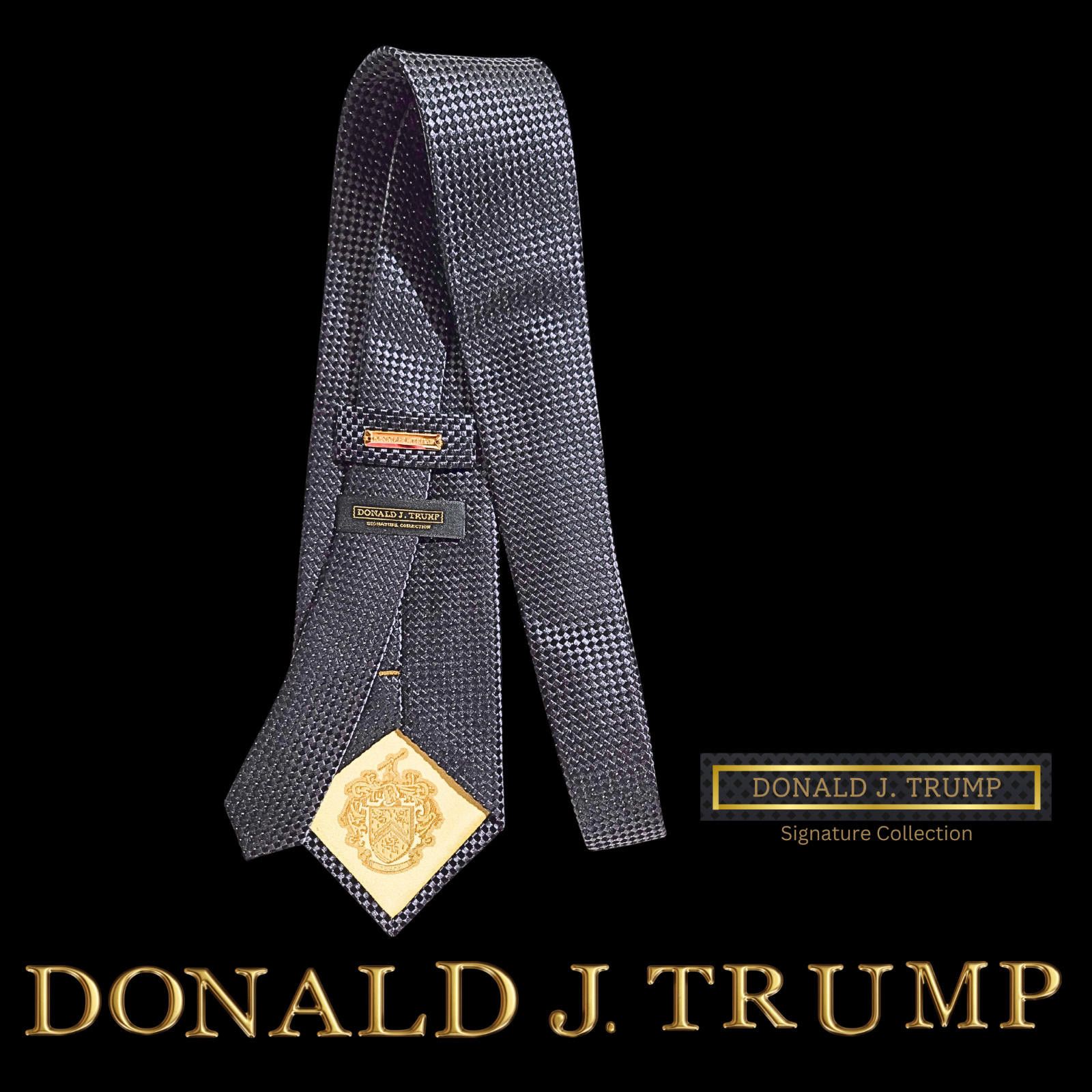 Designer NEW Donald Trump Necktie Black Silver Diamond Tie Gift Box Size ONE SIZE - 2 Thumbnail