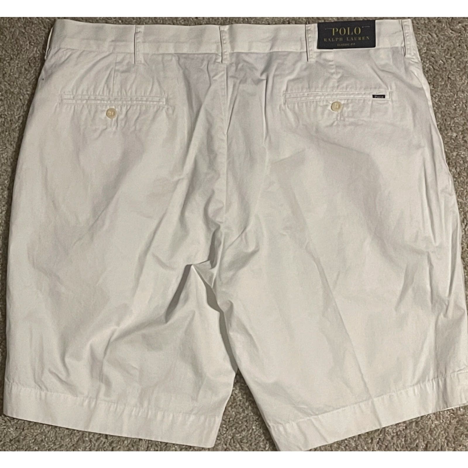 Ralph Lauren Vintage Ralph Lauren Chino Shorts Men 38 White Casual Cotton Flat Front Stretch Lightweight Size US M / EU 48-50 / 2 - 2 Thumbnail