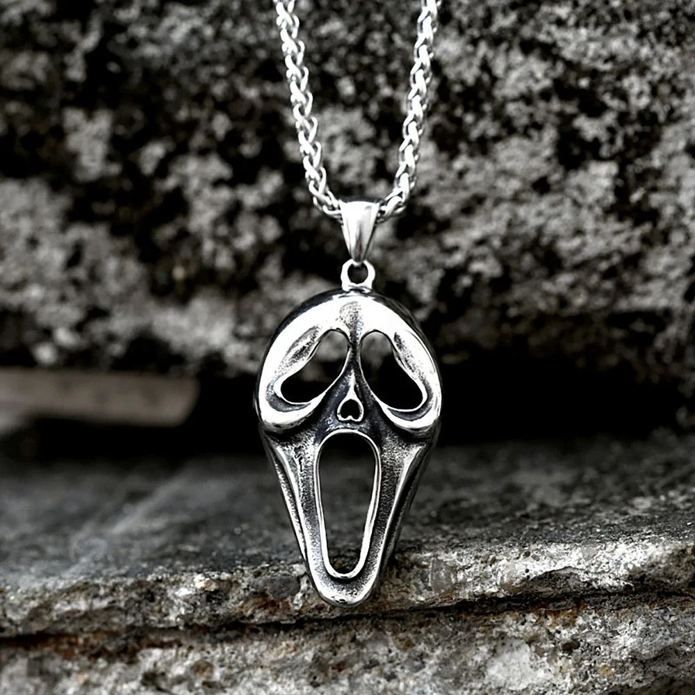 Vintage Vintage Mask Skull Pendant Necklace Size ONE SIZE - 5 Thumbnail