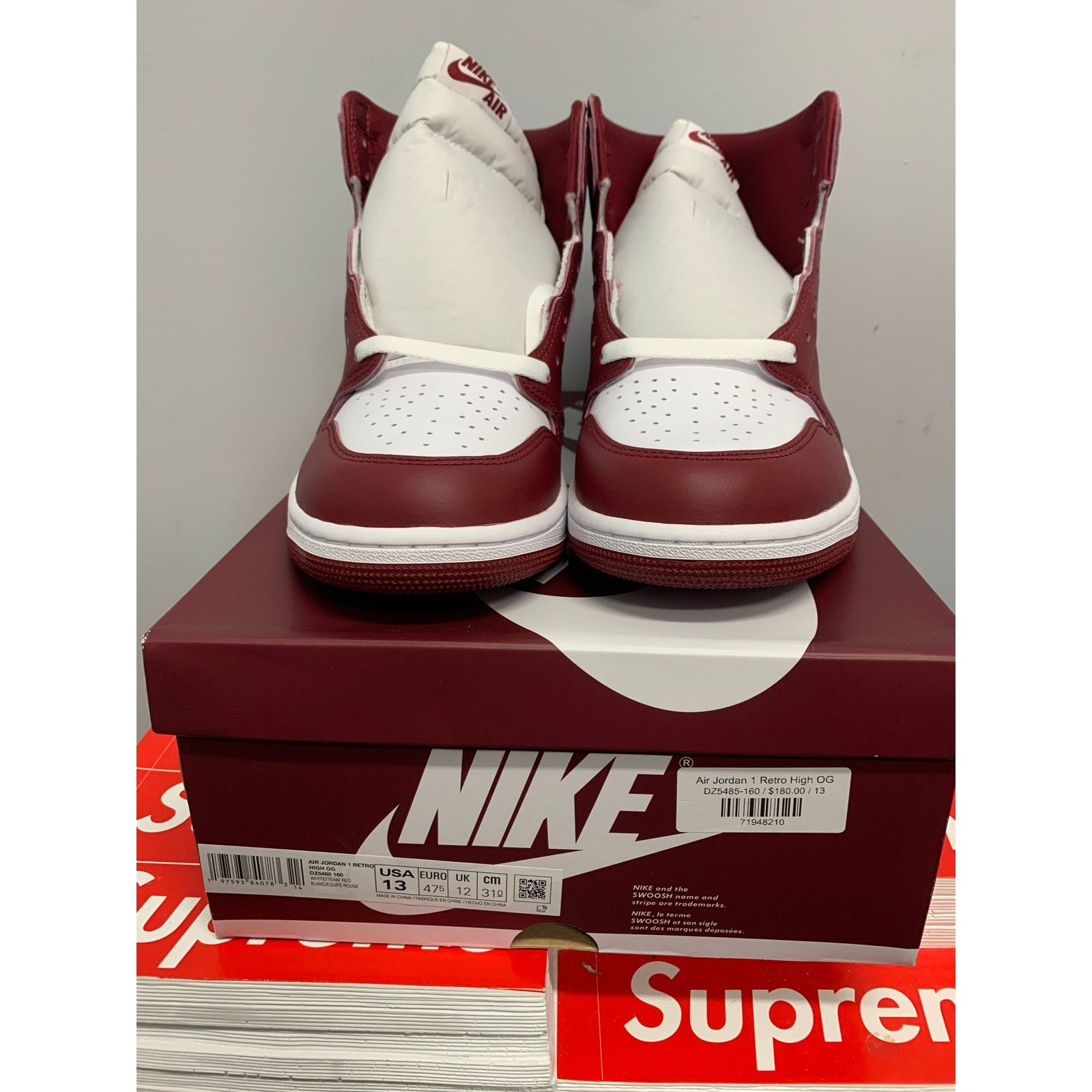 Nike Nike Air Jordan 1 Retro High OG Artisanal Team Red Size 13 Size US 13 / EU 46 - 2 Thumbnail