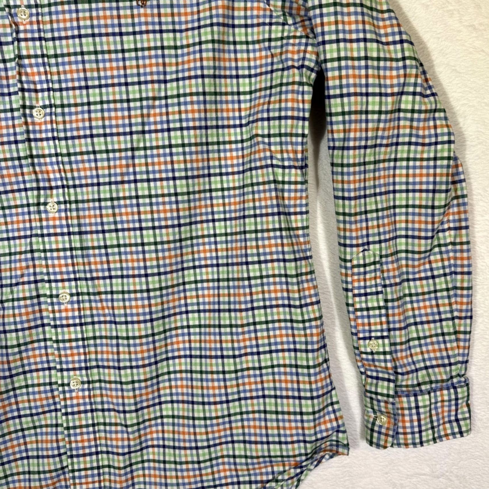 Ralph Lauren Ralph Lauren Shirt Mens XL Blue Green Orange Plaid Stretch Oxford Slim Fit Polo Shirts Polo Pony Embroidered Button-Down Classic Preppy Size US XL / EU 56 / 4 - 6 Thumbnail