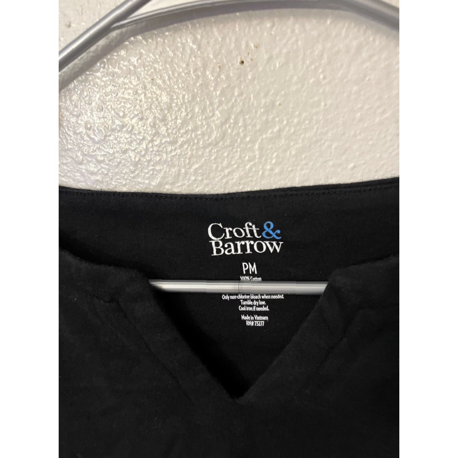 Croft & Barrow Croft & Barrow Women’s Black PM V-Neck Cotton Short Sleeve T-Shirt Size M / US 6-8 / IT 42-44 - 2 Thumbnail