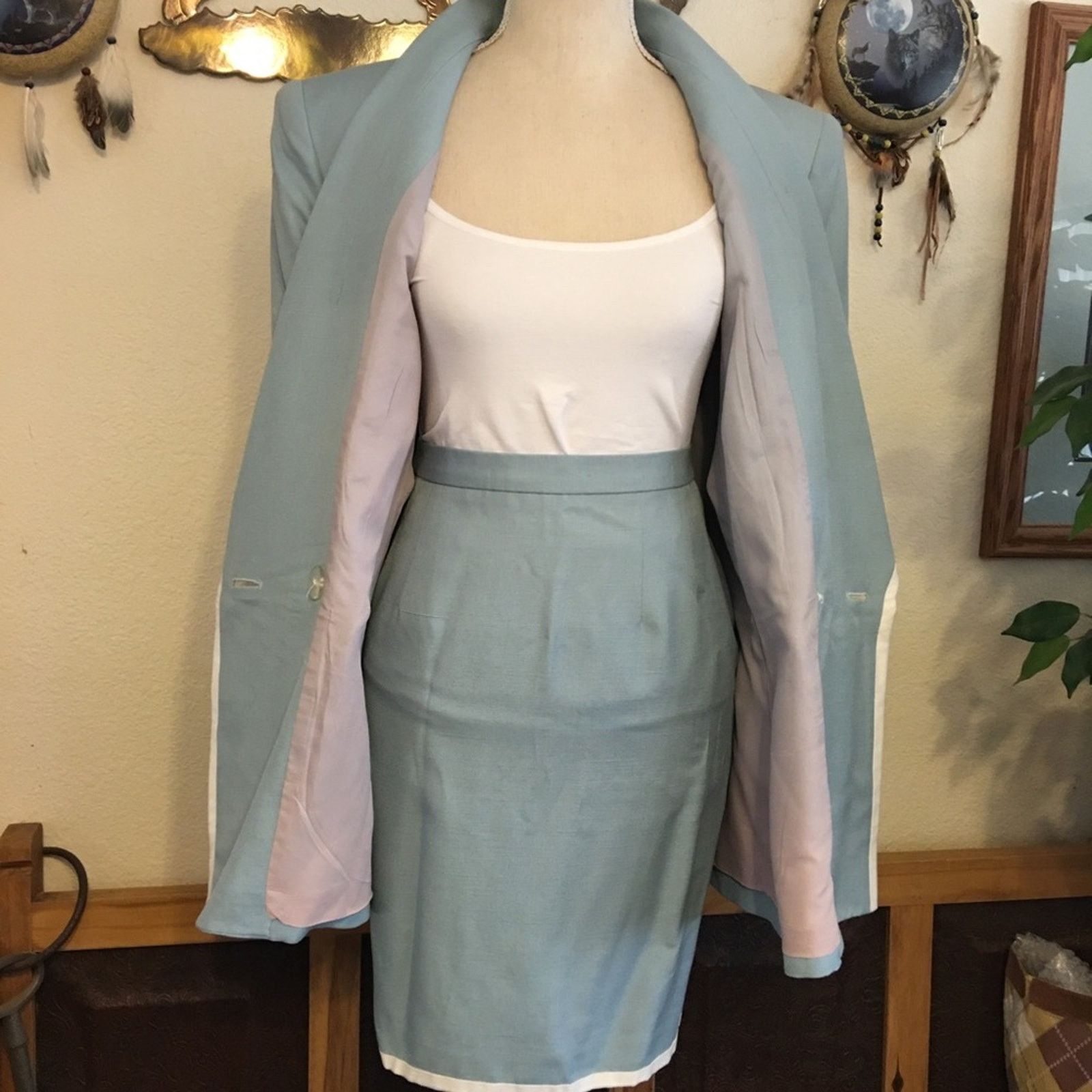 Dior Vintage 80s Christian Dior tonal skirt suit 10 Size L / US 10 / IT 46 - 2 Thumbnail