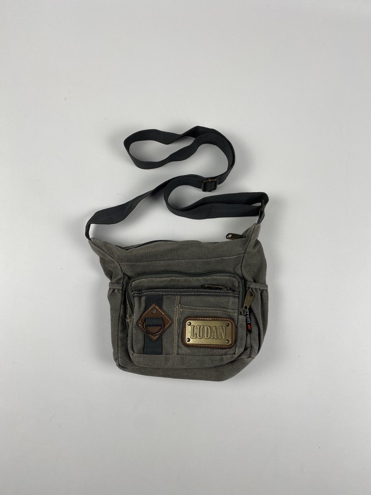 Pre-owned Vintage Diesel Style Bag Y2k Distressed Military In Grey