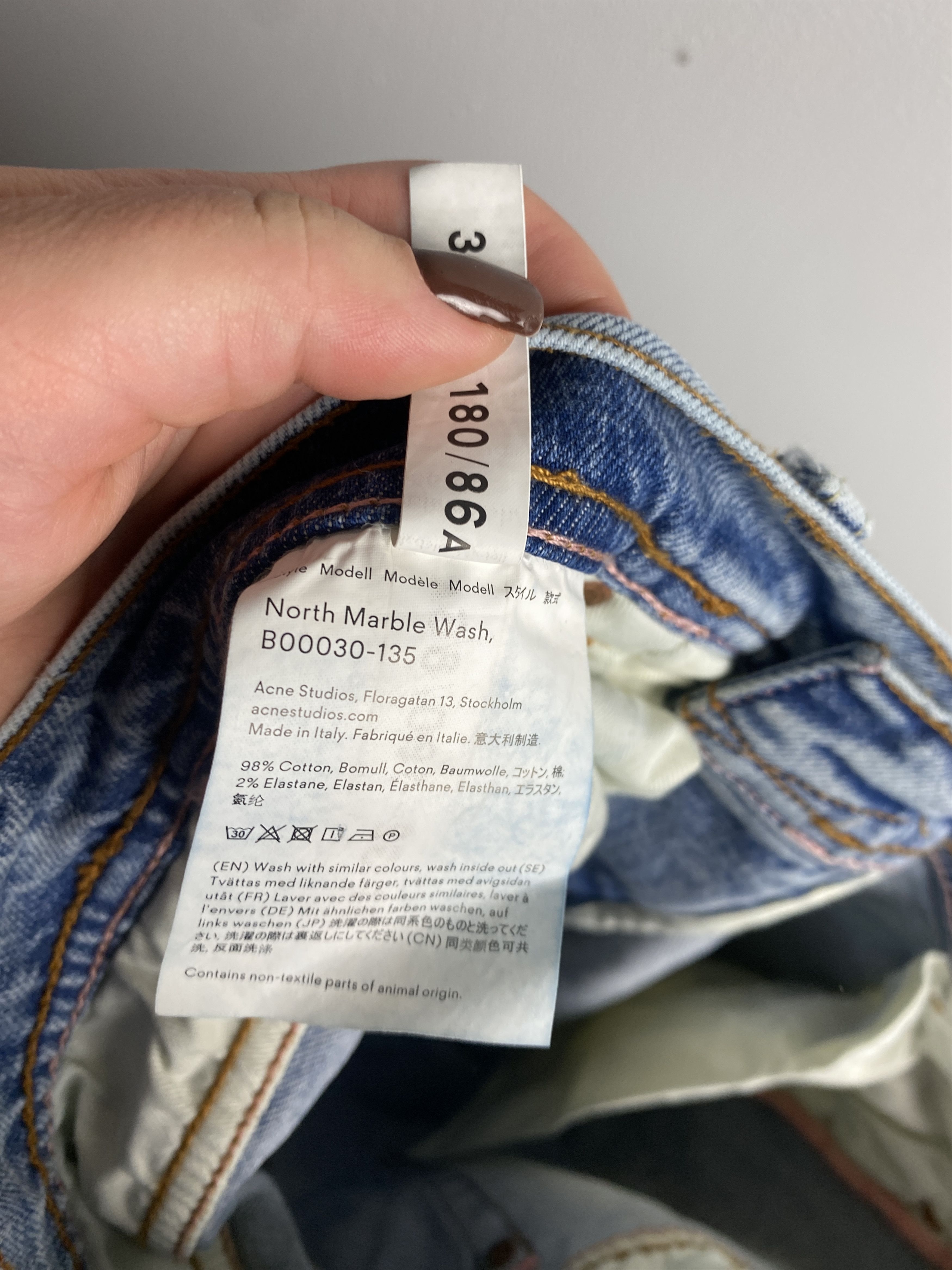 Acne Studios Acne Studios Bla Konst North Marble Wash denim jeans pants Size US 31 - 7 Thumbnail