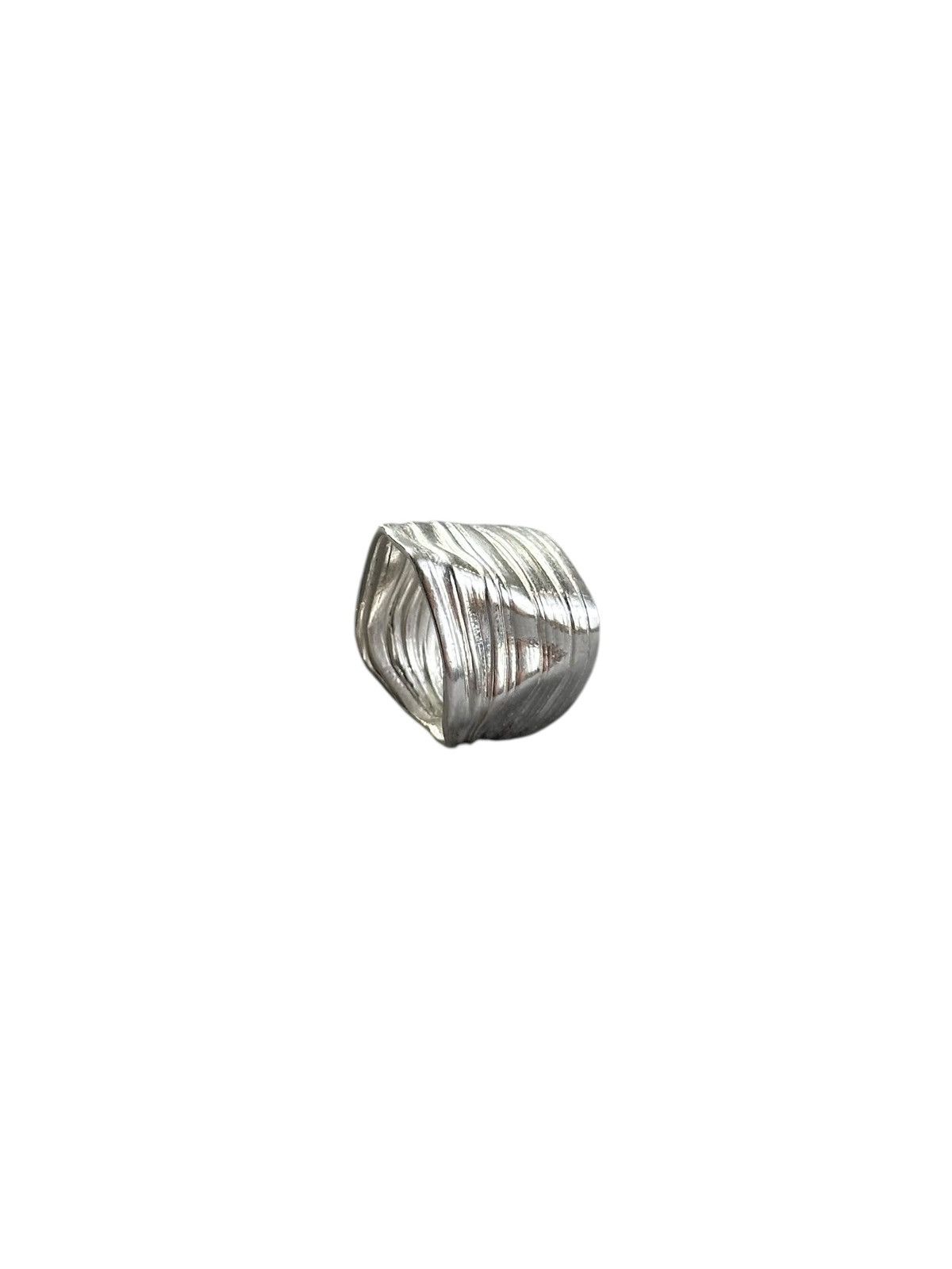 Japanese Brand ARTISAN MADE ASYMMETRICAL WAVES HEAVY STERLING SILVER RING Size ONE SIZE - 6 Thumbnail