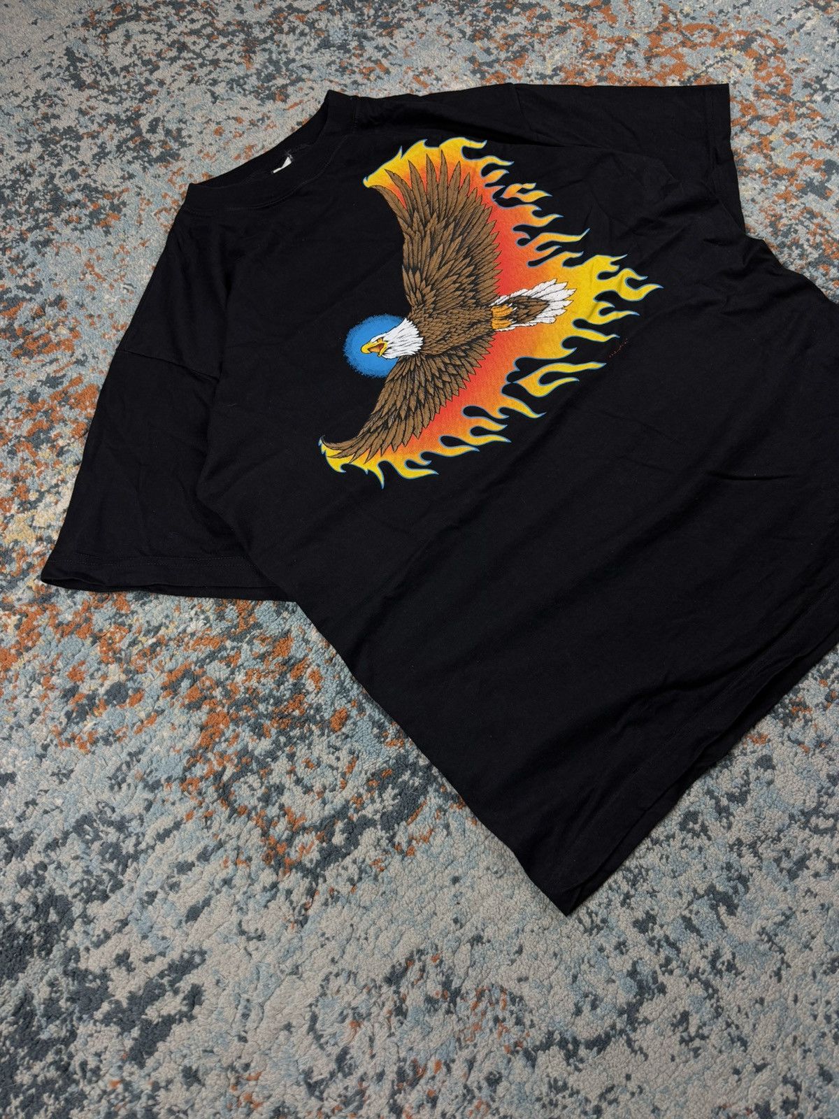 Vintage Vintage 90s bald eagle flame graphic tee Size US XL / EU 56 / 4 - 2 Thumbnail