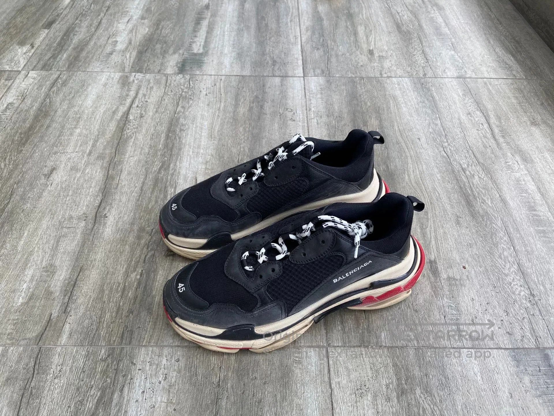 Balenciaga Balenciaga Triple S Black Red Sneakers Size 45. Size US 11 / EU 44 - 2 Thumbnail