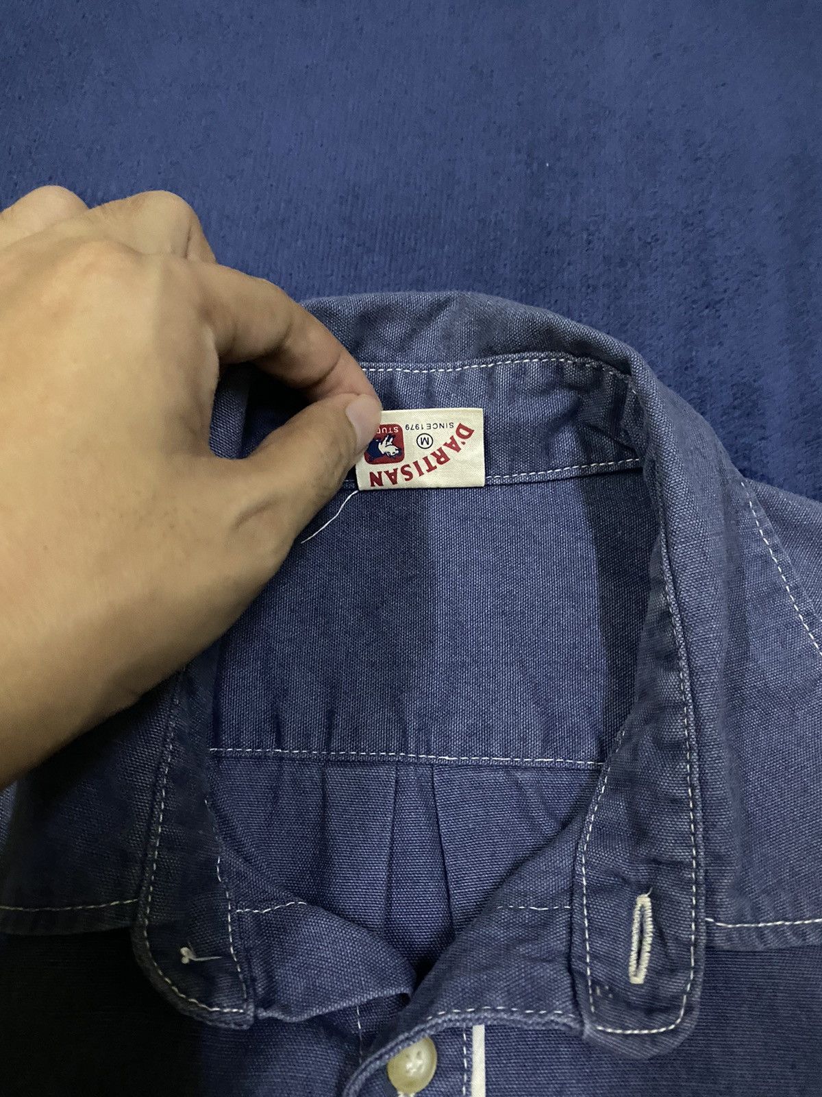 Studio D'Artisan × Vintage Vintage Studio D'Artisan Denim Oxford Double Pocket Shirt Size US M / EU 48-50 / 2 - 6 Thumbnail