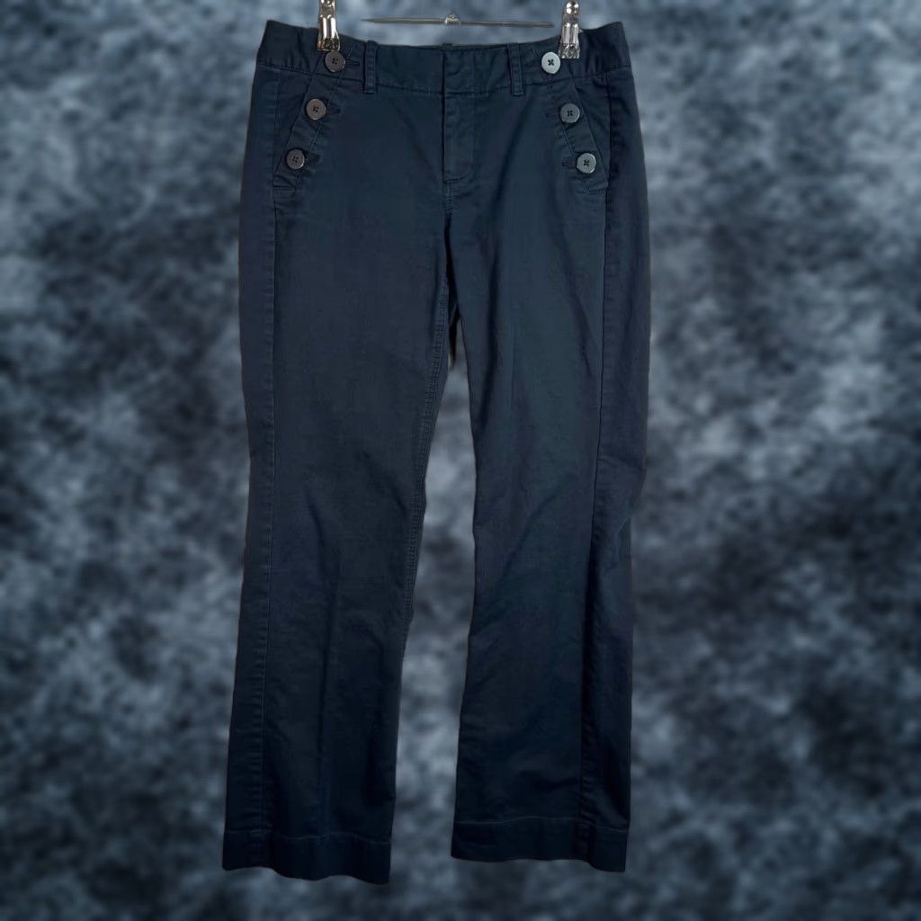 Banana Republic VINTAGE Banana Republic Womens Size 2P Petites Navy Blue Cotton Stretch Sailor Pants Size 26" / US 2 / IT 38 - 1 Thumbnail