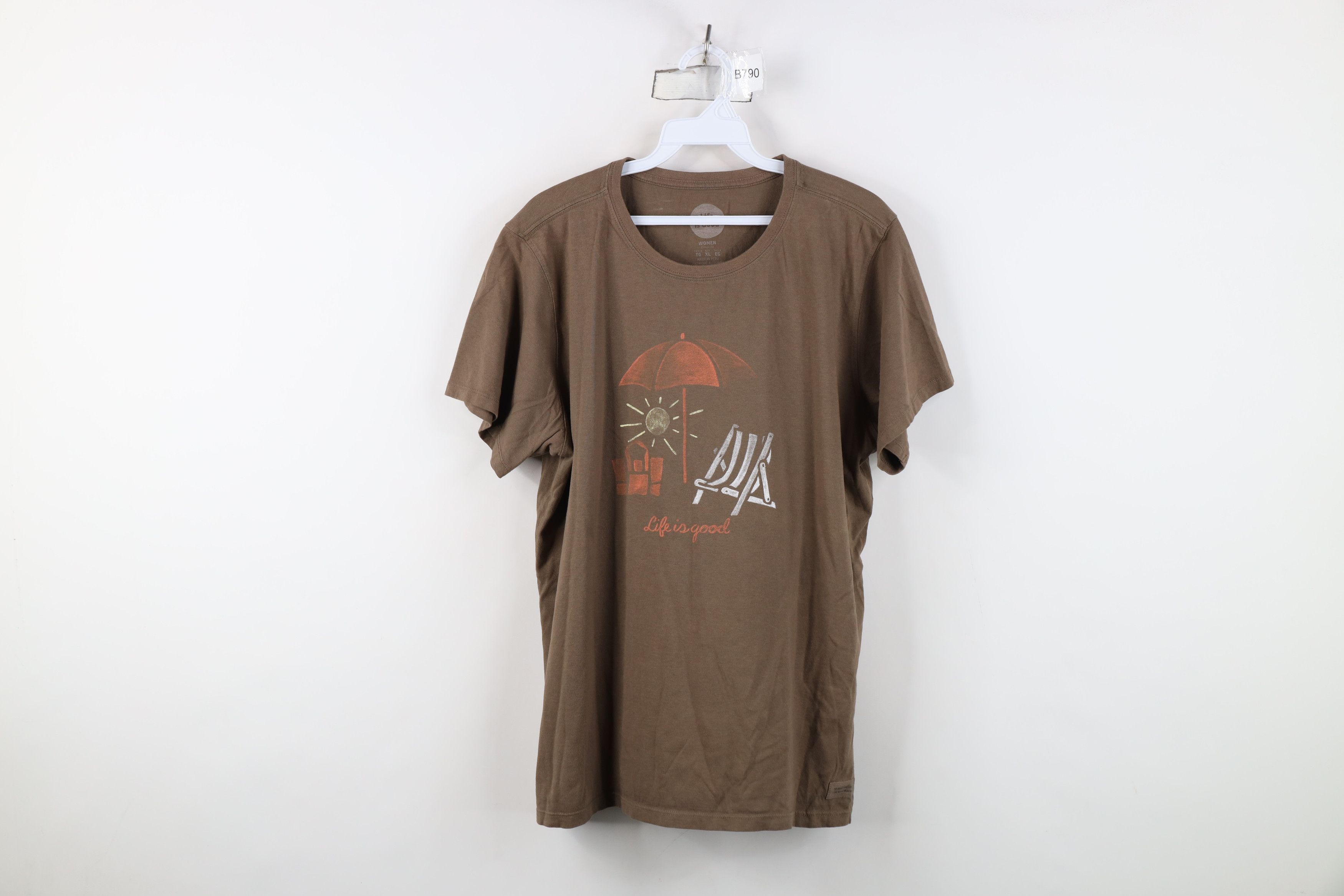 Life is Good Life Is Good Spell Out Beach Sun Short Sleeve T-Shirt Brown Size XL / US 12-14 / IT 48-50 - 1 Thumbnail