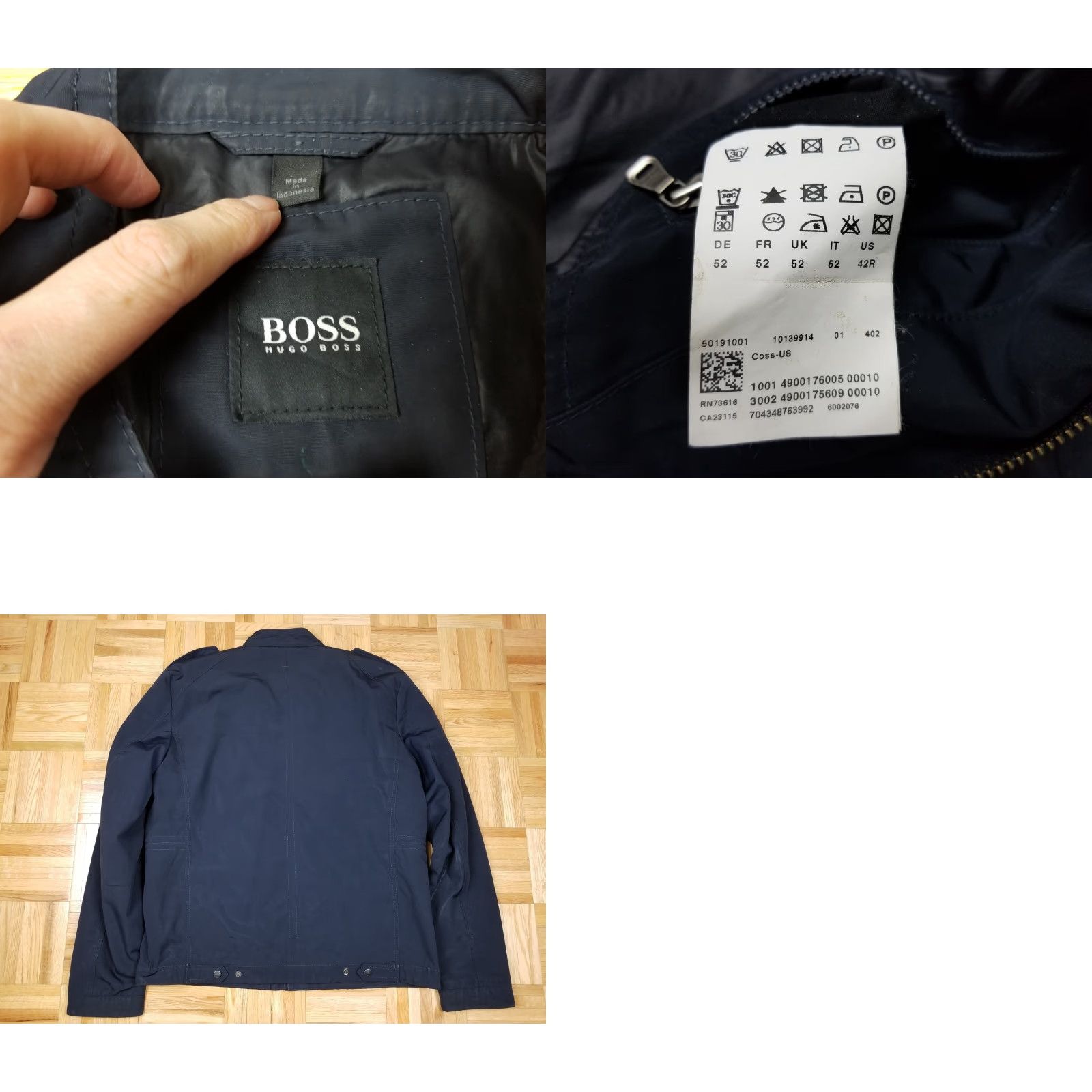 Hugo Boss HUGO BOSS Nylon Light Jacket SZ 42R Shirt Men Black Full Zip Crew Neck 27 Inch Top to Bottom 24 Inch Cross Chest Cross Shoulder 20 Inch Size US XS / EU 42 / 0 - 8 Thumbnail