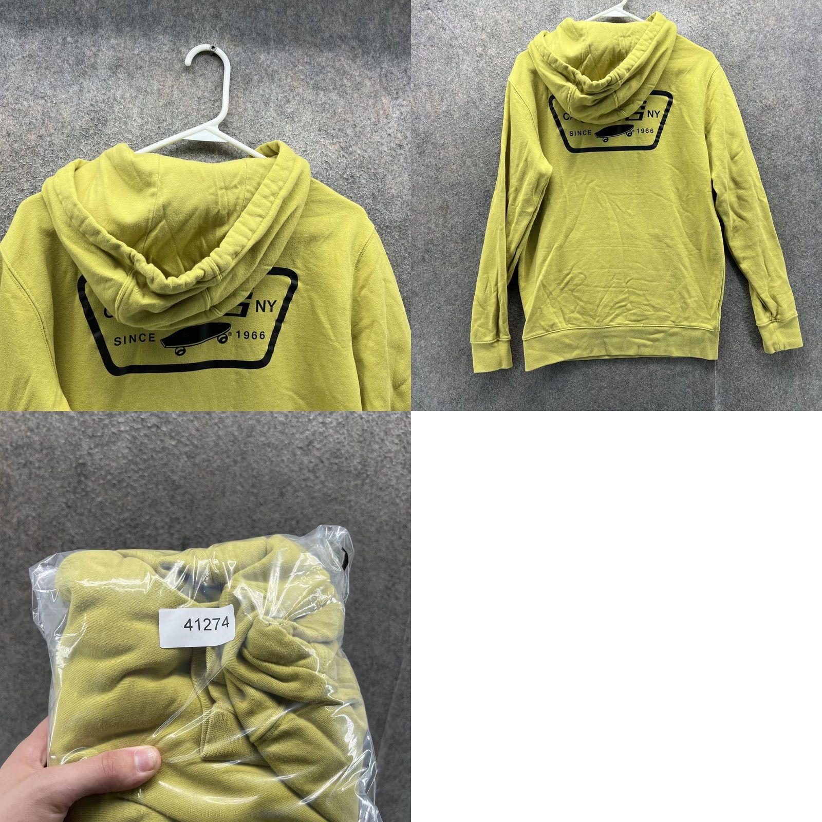 Vans VANS Hoodie Mens XS Yellow Pullover Fleece Sweatshirt Small Logo Skateboarding Size US XS / EU 42 / 0 - 8 Thumbnail