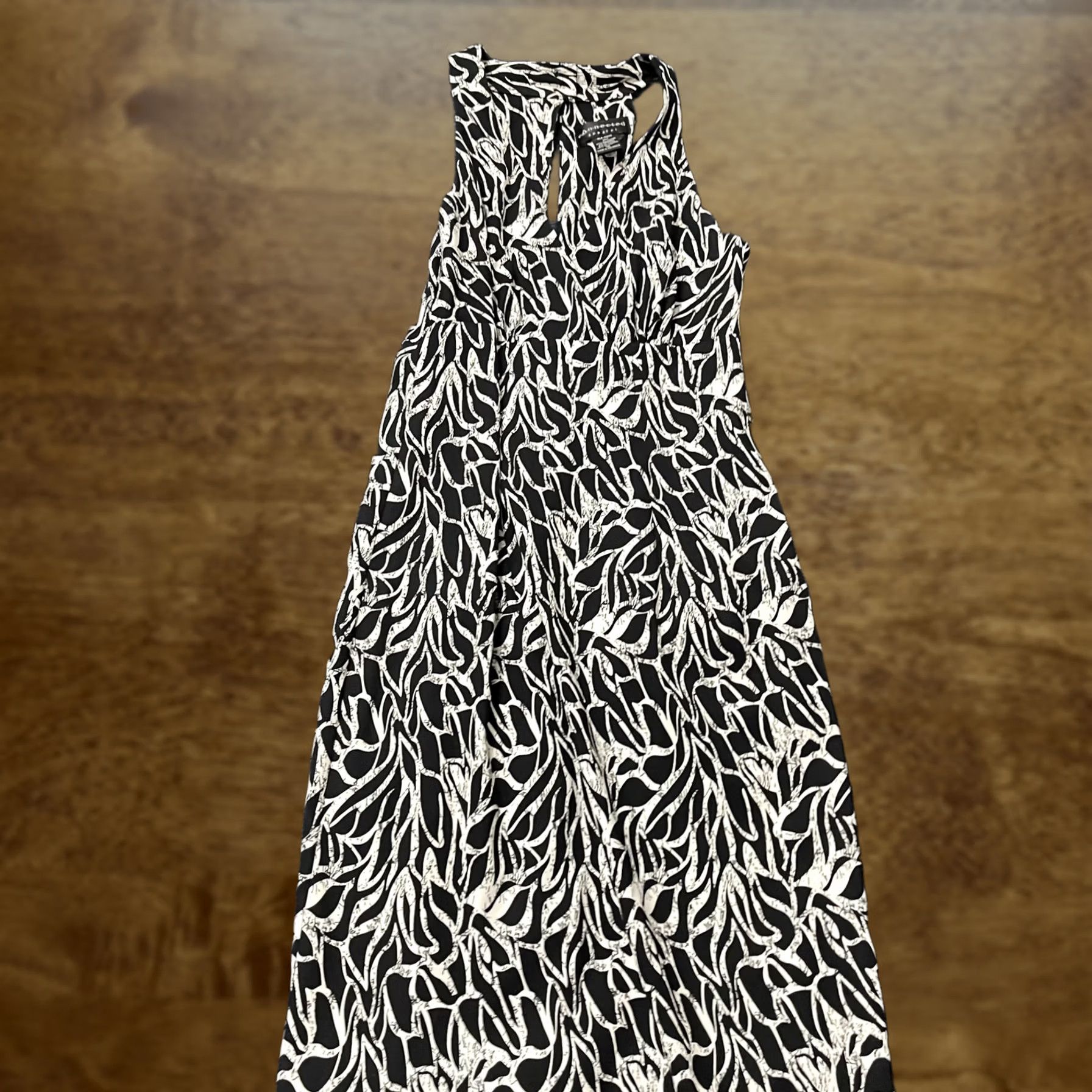 Vintage Connected Apparel Dress Womens 10 Black White Sleeveless V-Neck Abstract Print Dress Size L / US 10 / IT 46 - 1 Thumbnail