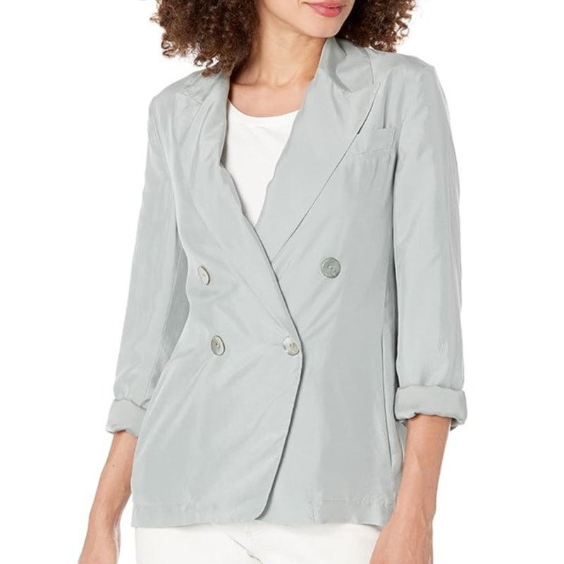 Vince Vince Womens Silk Blazer Double Breasted Size 8 Quiet Luxury Size M / US 6-8 / IT 42-44 - 1 Thumbnail