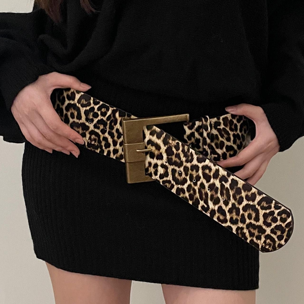 Japanese Brand Y2K Chunky Oversized Buckle Animal Print Boho Belt Size ONE SIZE - 1 Thumbnail