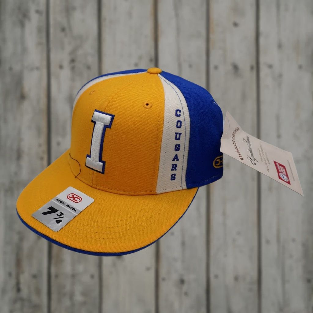 Cougar Headmaster Campuswear Hat Wool Fitted Cap Mens 7 3/4 Yellow Blue ICC Cougars Size ONE SIZE - 1 Thumbnail