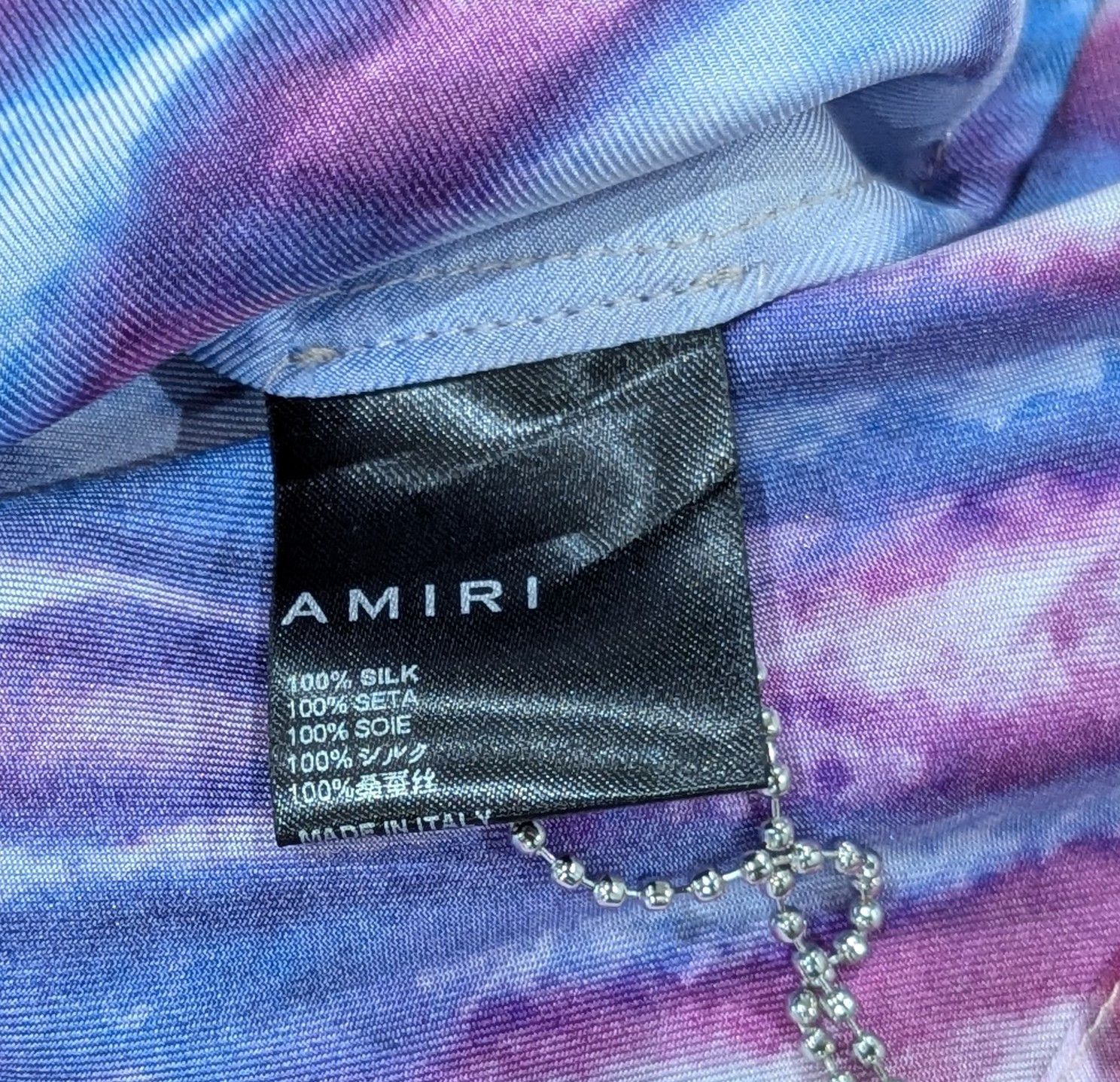 Amiri AMIRI Tie Dye SS Silk Button Up Bowling Shirt Purple Small Size US S / EU 44-46 / 1 - 5 Thumbnail