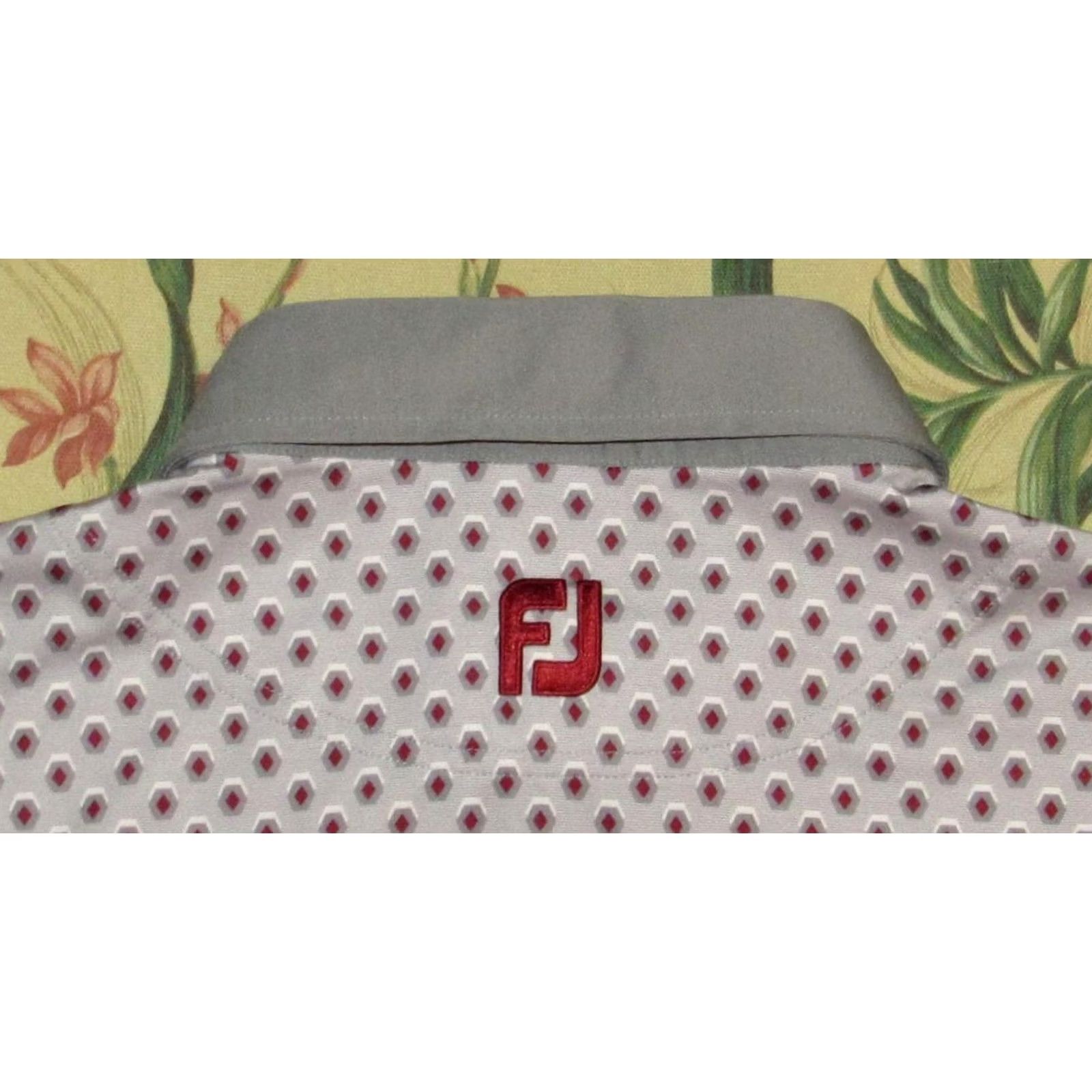 Footjoy FOOTJOY Kiaway Ocean Course Grey Short Sleeve Polo Shirt L Mens Size US L / EU 52-54 / 3 - 3 Thumbnail