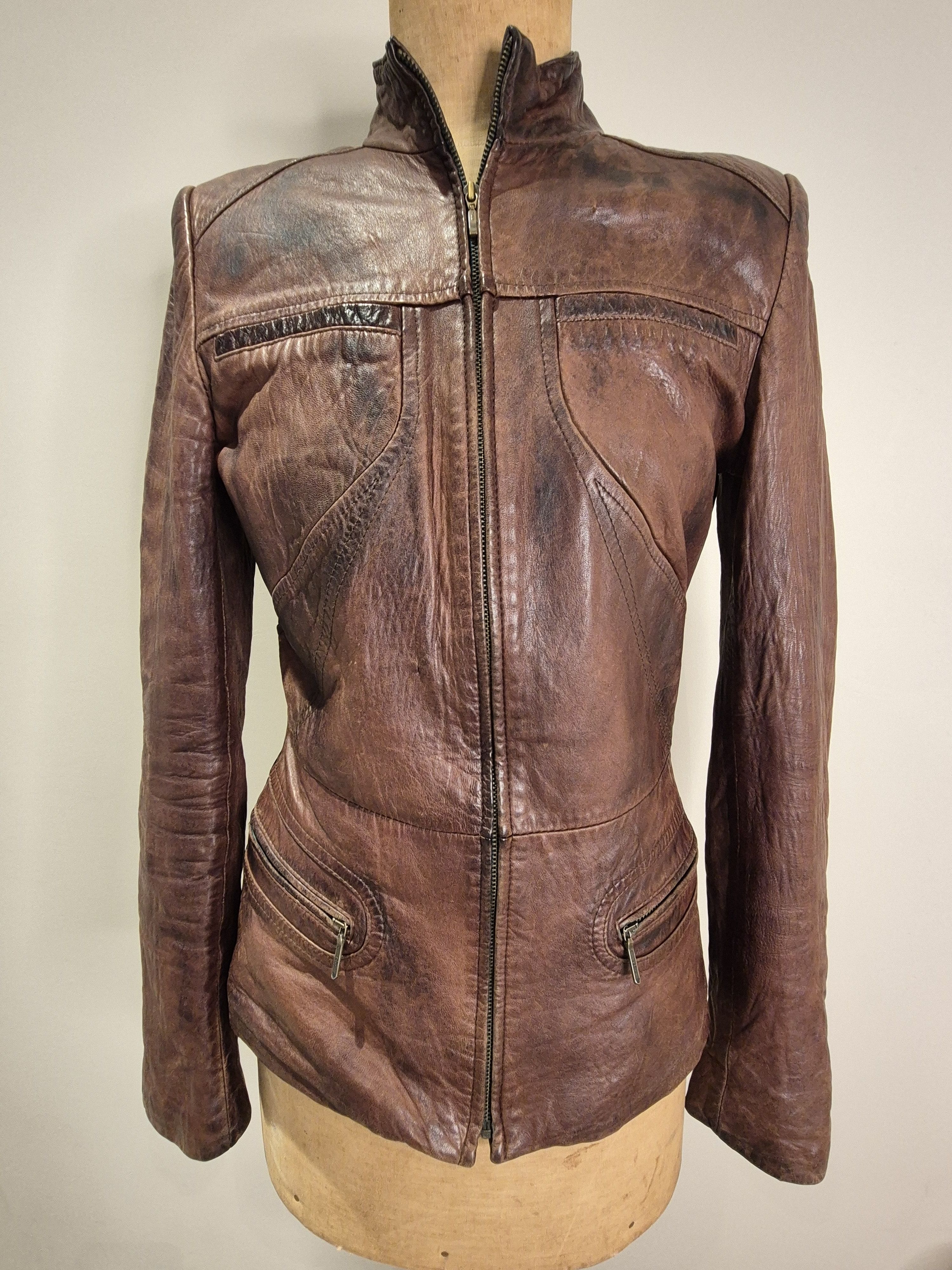 Vintage Vintage Leather Jacket, Silk lining Size S / US 4 / IT 40 - 3 Thumbnail