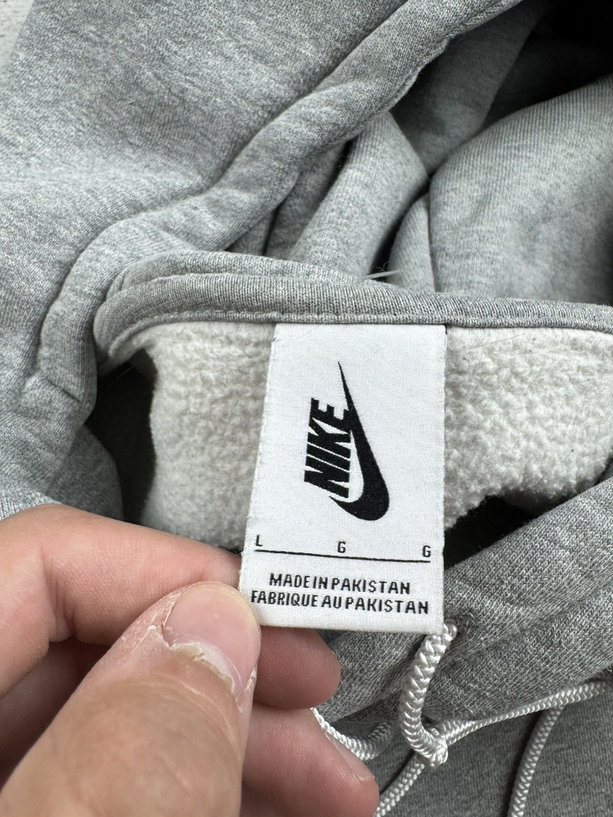 Nike Nike Swoosh Gray Basic Blank Dense Hoodie Pullover Sweatshirt Size US L / EU 52-54 / 3 - 10 Thumbnail
