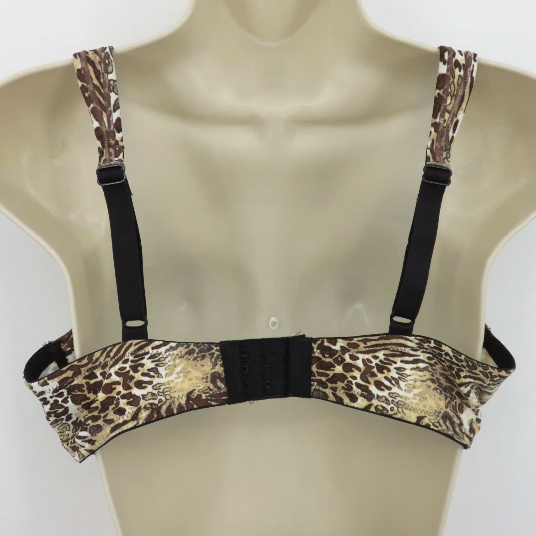 Hanes Hanes Bra 38D G888 Perfection Comfort Foam Underwired Brown Gray Animal Print Size ONE SIZE - 6 Thumbnail