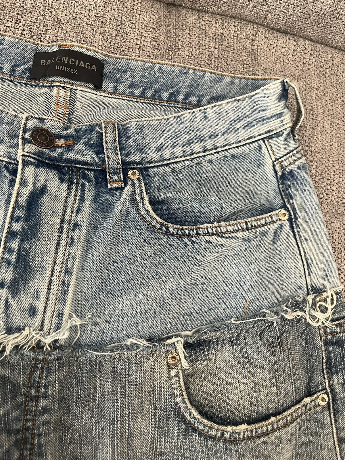 Balenciaga BALENCIAGA CUT UP DENIM BLUE Size US 33 - 7 Thumbnail