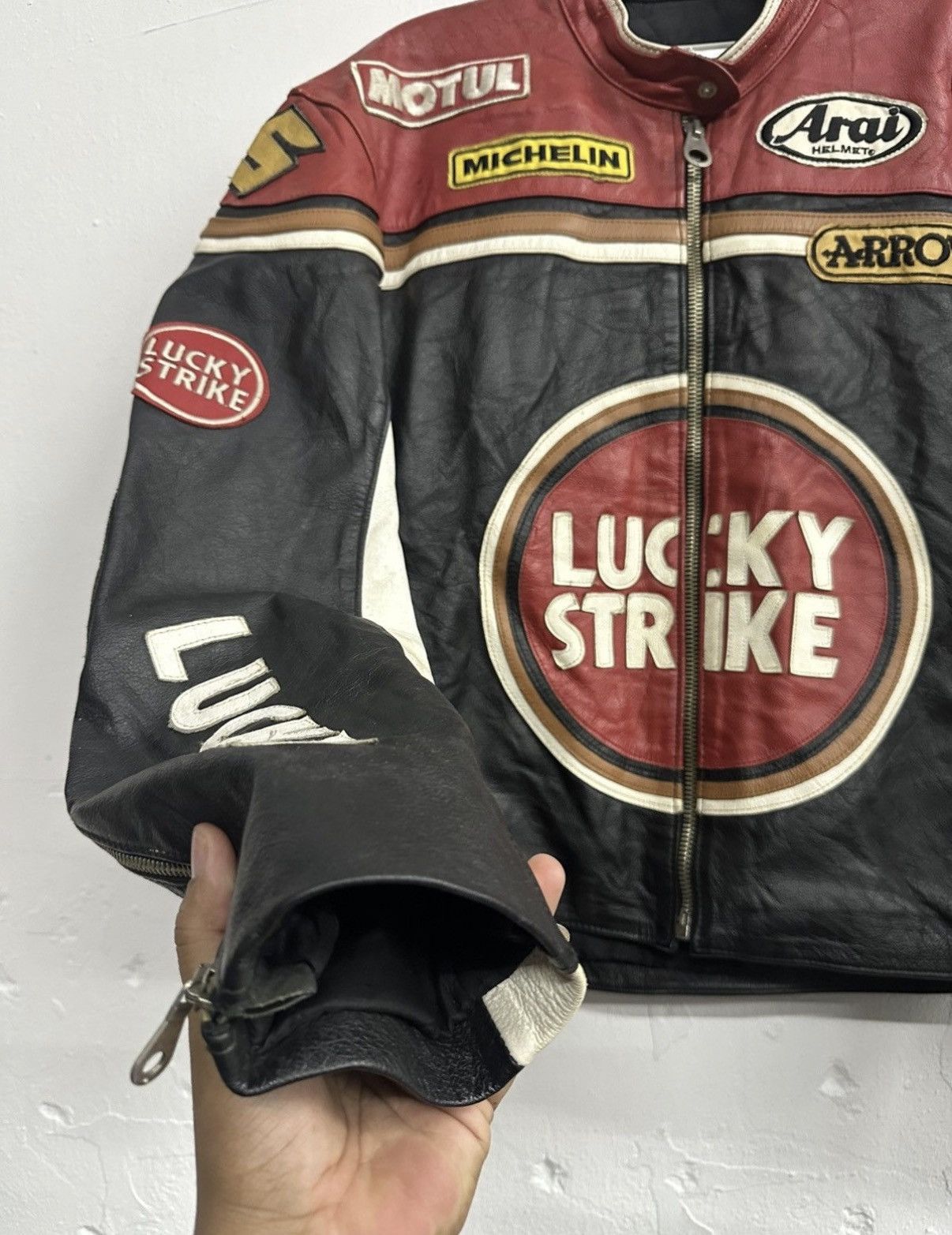 Vintage 90's LUCKY STRIKE Leather Jacket Size XL-XXL Size US L / EU 52-54 / 3 - 4 Thumbnail
