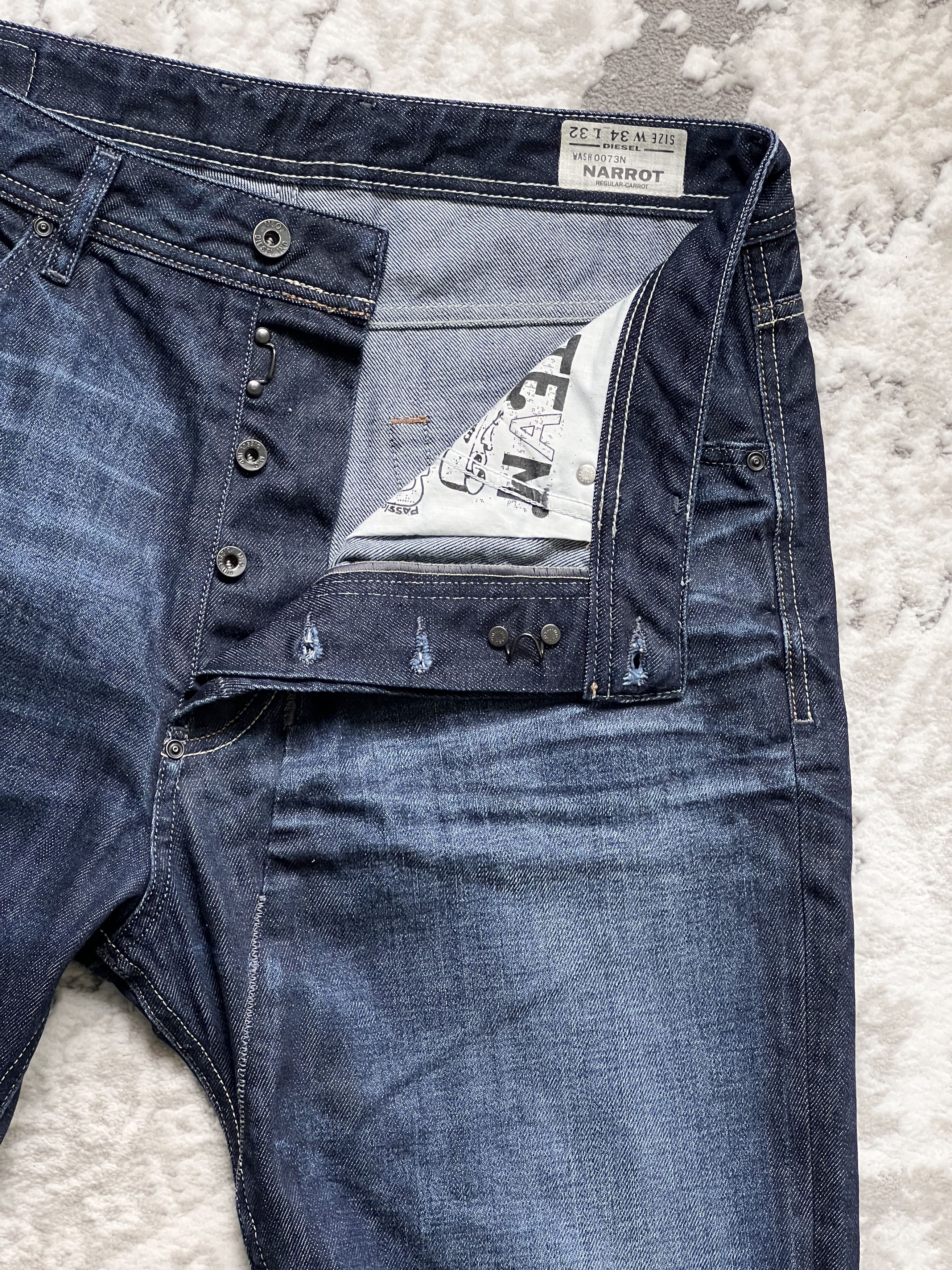 Diesel Diesel Jeans Mens Narrot Regular/Carrot Wash 0073N W34 Size US 34 / EU 50 - 4 Thumbnail