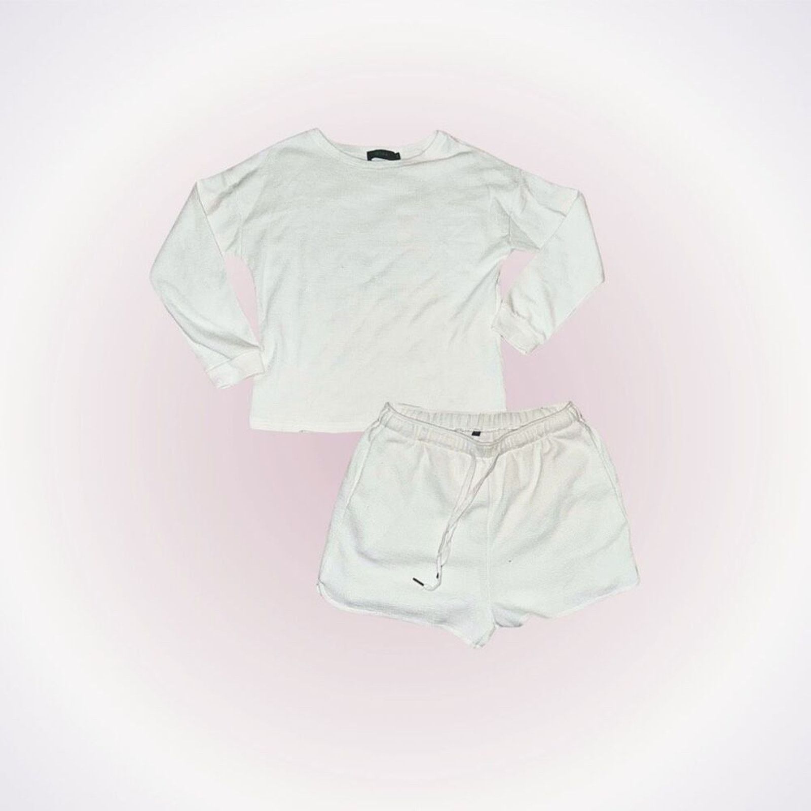 Other Ivory Waffle Knit Lounge Set | Sz M Size M / US 6-8 / IT 42-44 - 1 Thumbnail