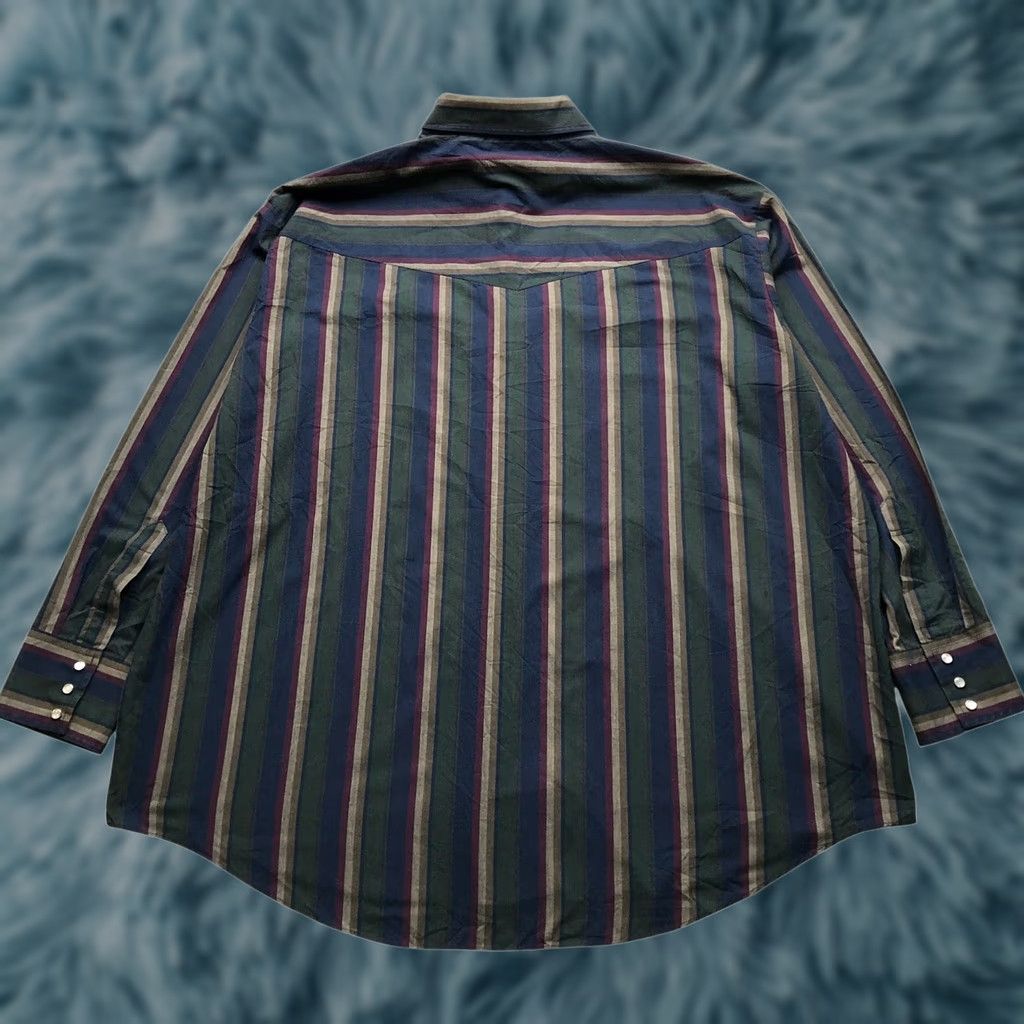 Vintage VINTAGE Ely Plains Big Man Button Up Shirt Men 2X Pearl Snap Striped Green Navy Size US XXL / EU 58 / 5 - 1 Thumbnail