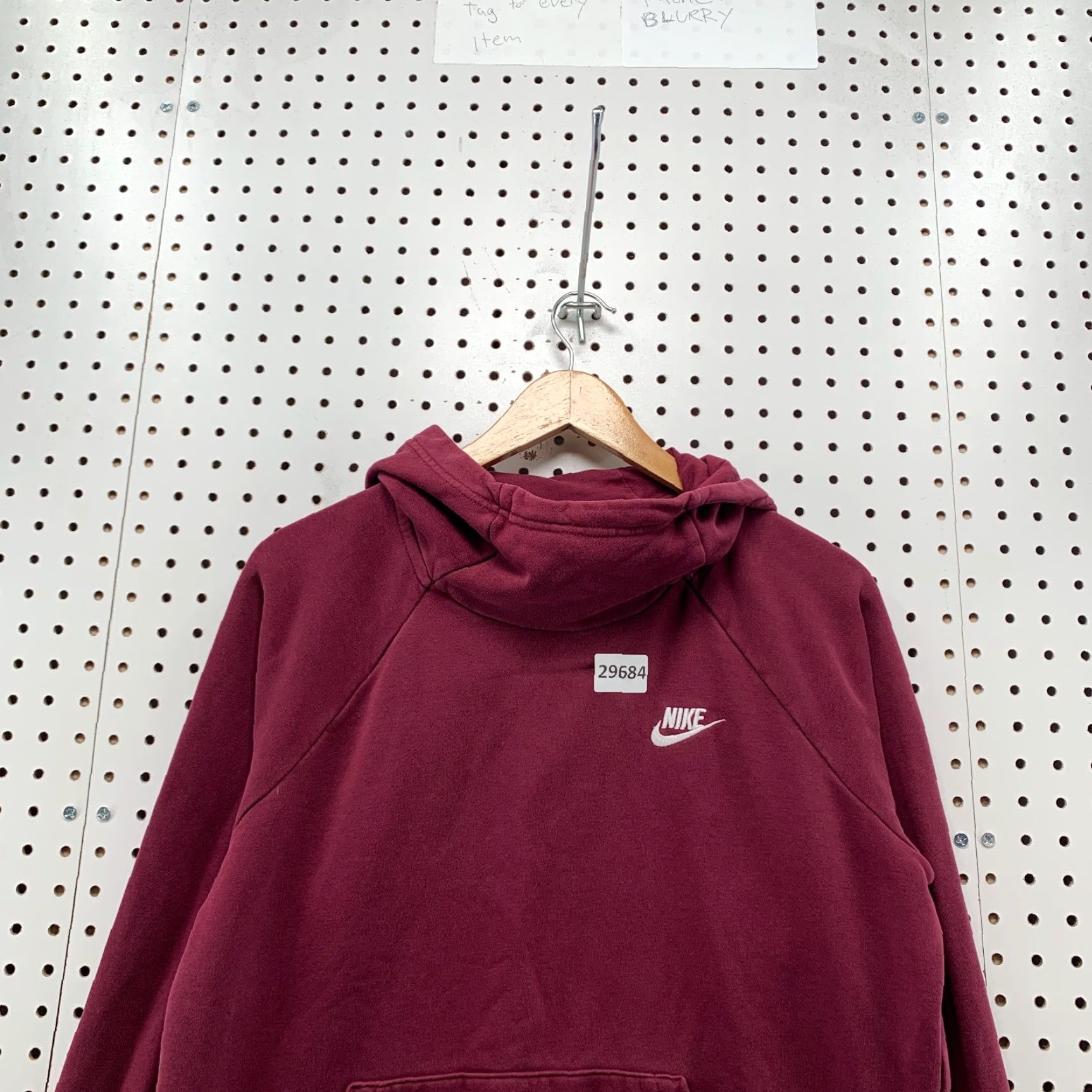 Nike Nike Women's Hoodie Adult Medium Burgundy Cowl Neck Embroidered Swoosh Size M / US 6-8 / IT 42-44 - 2 Thumbnail