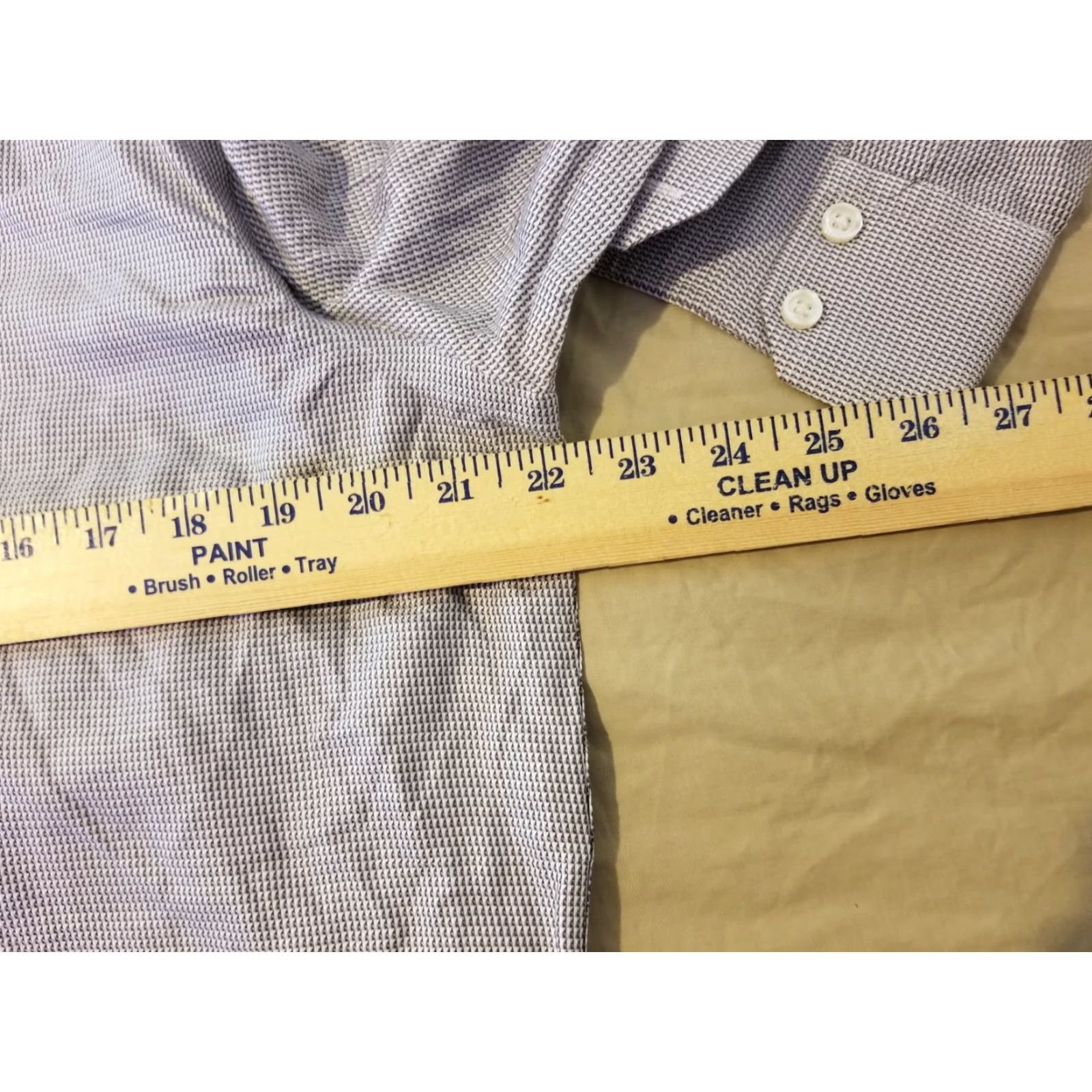 Charles Tyrwhitt Mens Charles Tyrwhitt Dress Shirt 16.5 33 Gray Cotton Button Long Sleeve Size 46R - 5 Thumbnail