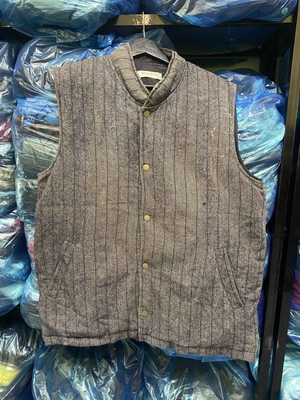 Balmain VINTAGE BALMAIN GINGHAM VEST JACKET Size US L / EU 52-54 / 3 - 1 Thumbnail