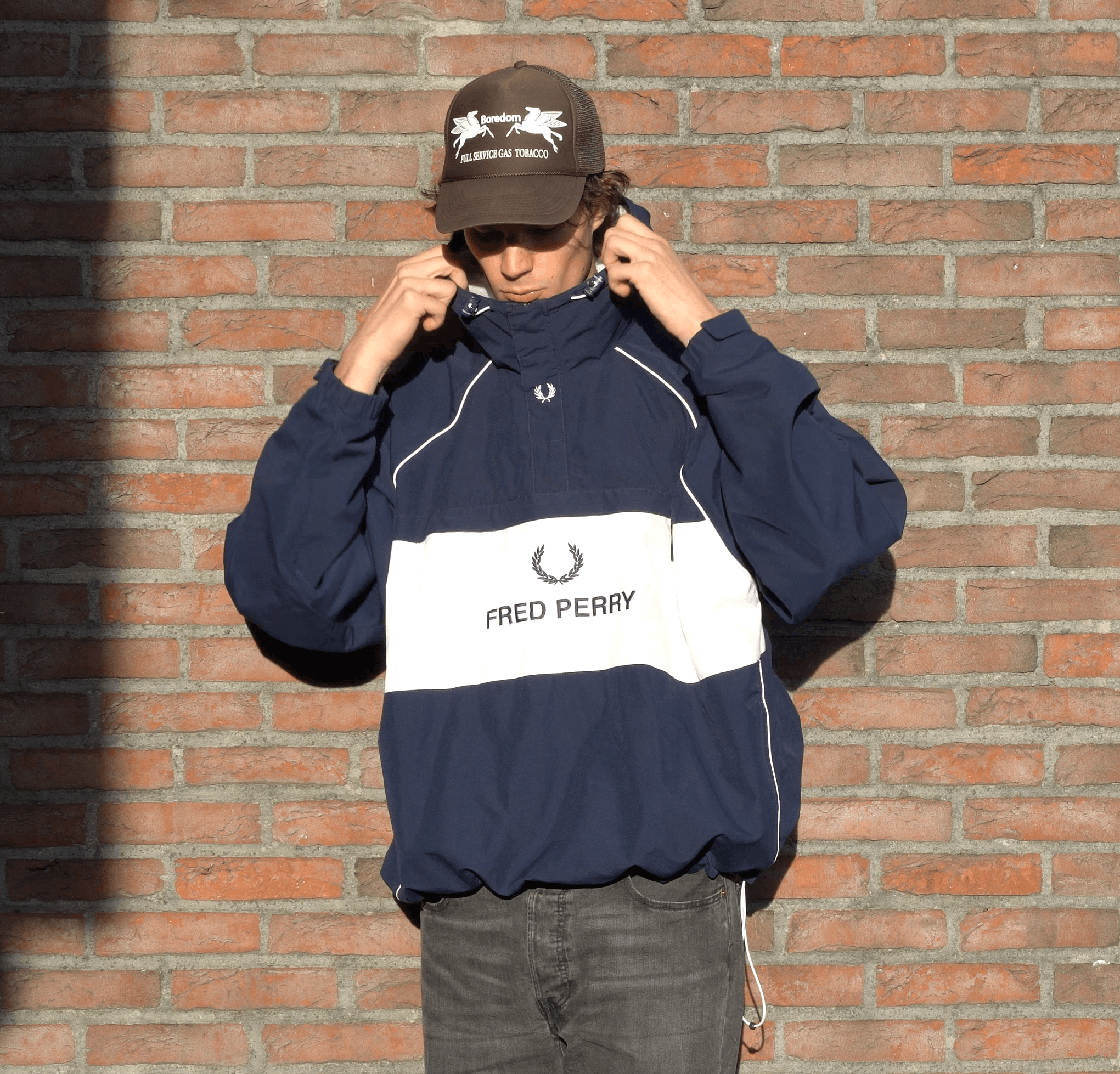 Fred Perry × Vintage 90'S FRED PERRY Logo windbreaker Size US XL / EU 56 / 4 - 1 Thumbnail