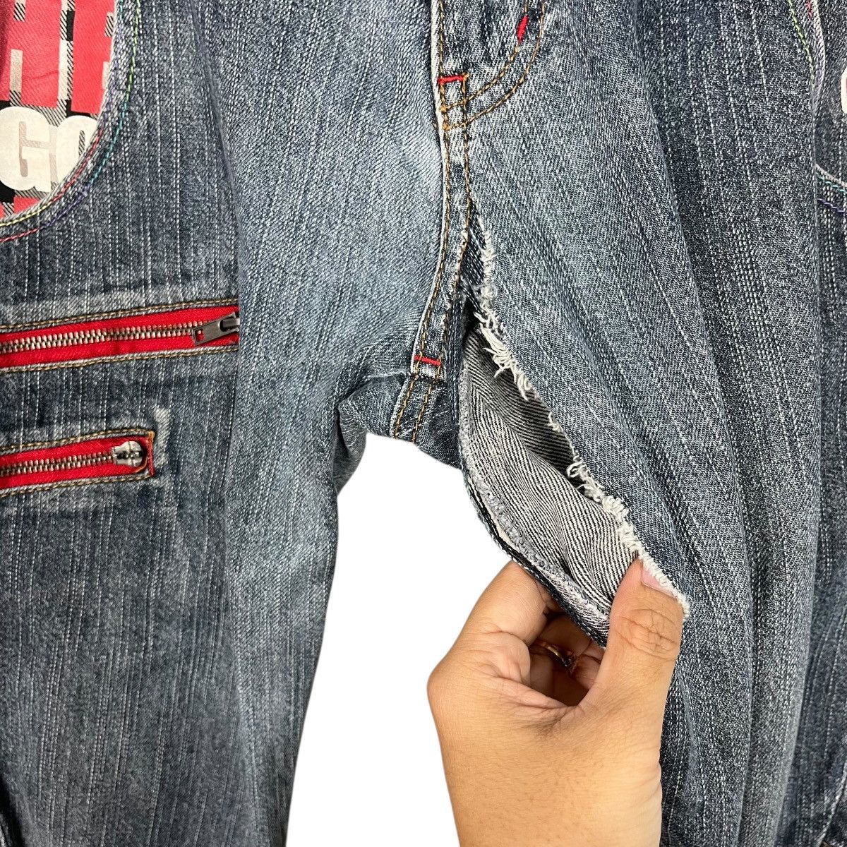 Seditionaries Vintage Antfui Double Waist Distressed Denim Jeans Size US 32 / EU 48 - 12 Thumbnail