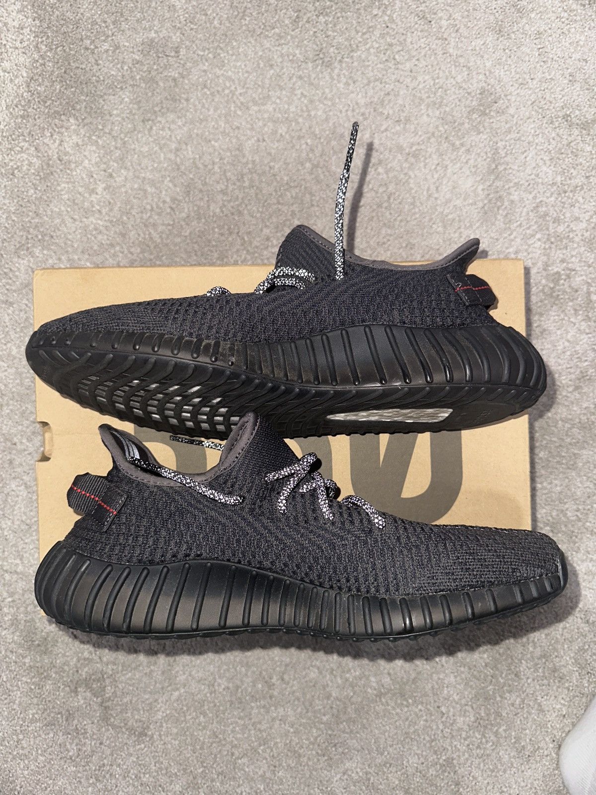 Adidas × Kanye West Adidas Yeezy Boost 350v2 Black Non-Reflective Size US 11.5 / EU 44-45 - 2 Thumbnail