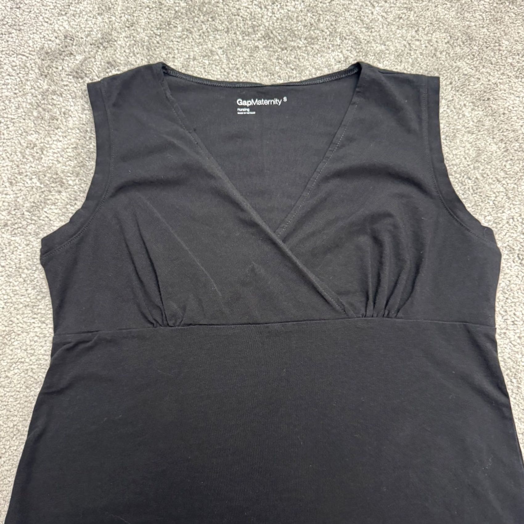 Gap Gap Maternity Nursing Surplice V-Neck Tank Dress Womens Small Black Cotton Knit Size S / US 4 / IT 40 - 3 Thumbnail