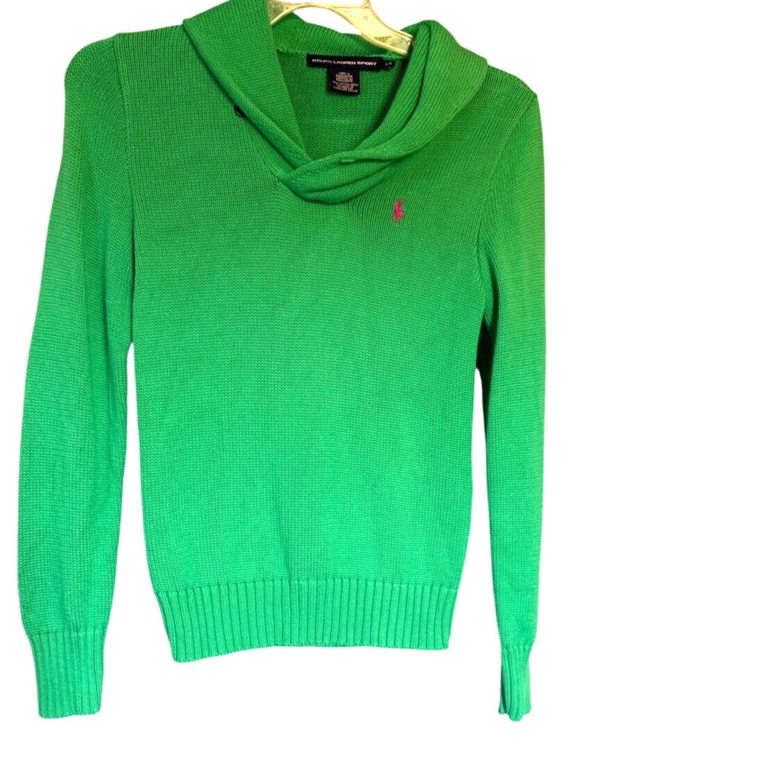 Ralph Lauren Ralph Lauren Sport Women Shawl Collar Pony Logo Sweater Sz;L Size L / US 10 / IT 46 - 1 Thumbnail