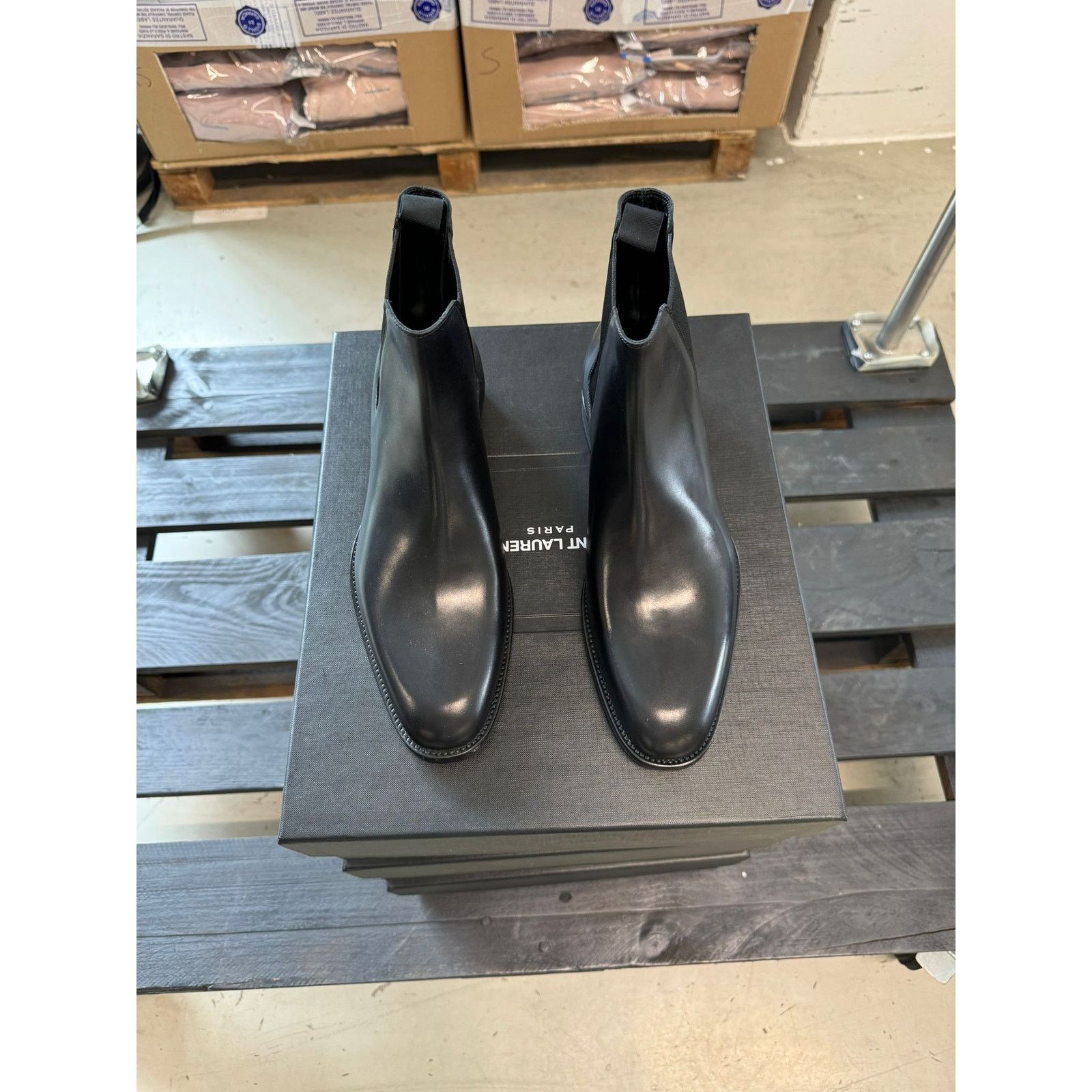 Saint Laurent Paris o1alsimx924 315320 Wyatt Chelsea Boots in Black Size US 7.5 / EU 40-41 - 8 Thumbnail