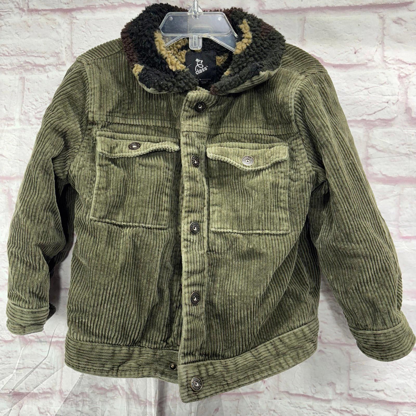 Other Art Class Olive Green Corduroy Boys 4T Jacket Size US XXS / EU 40 - 1 Thumbnail