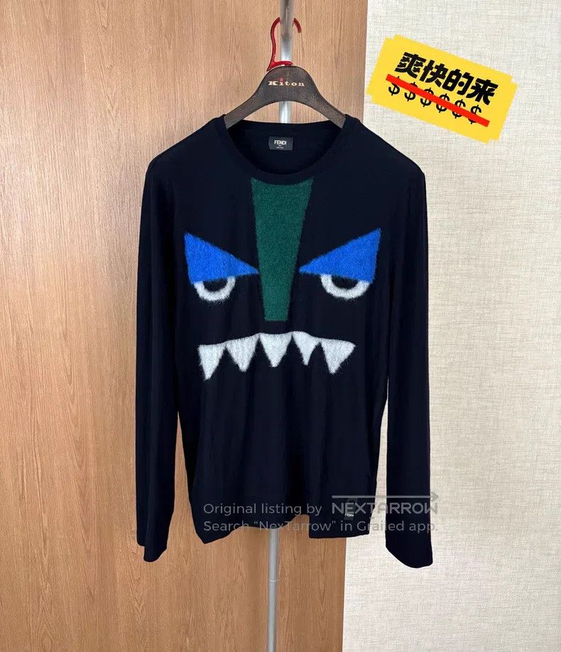 Fendi Fendi Men's Little Monster Sweatshirt Knit Size US L / EU 52-54 / 3 - 1 Thumbnail