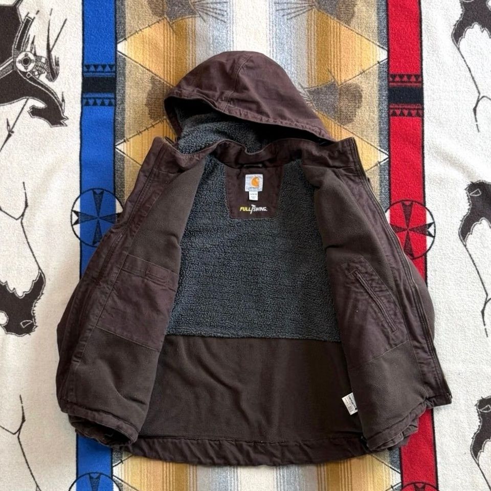 Carhartt Carhartt Jacket Women's XL Full Swing Sherpa Lined Caldwell 102248 Brown Workwear Outdoor Size XL / US 12-14 / IT 48-50 - 3 Thumbnail