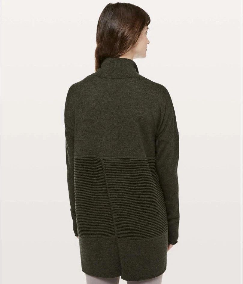 Other Sit In Lotus Wrap Ribbed-Knit Cardigan Sweater Open Front Size XS / US 0-2 / IT 36-38 - 2 Thumbnail